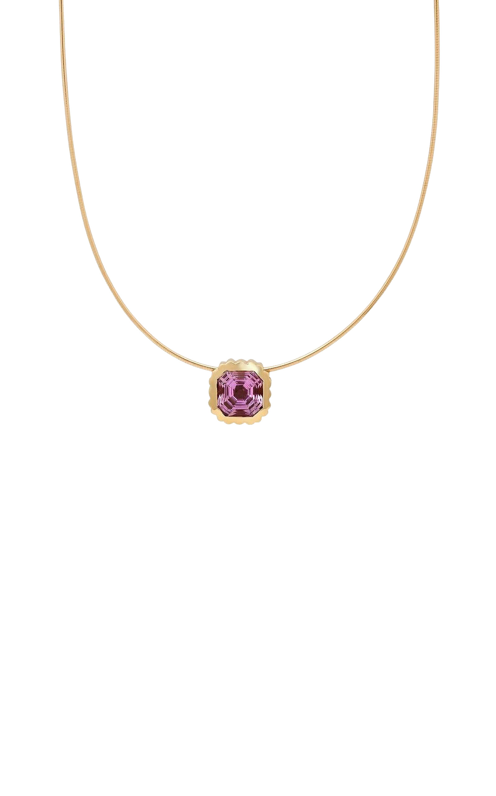 Omega 14K Yellow Gold Amethyst Necklace