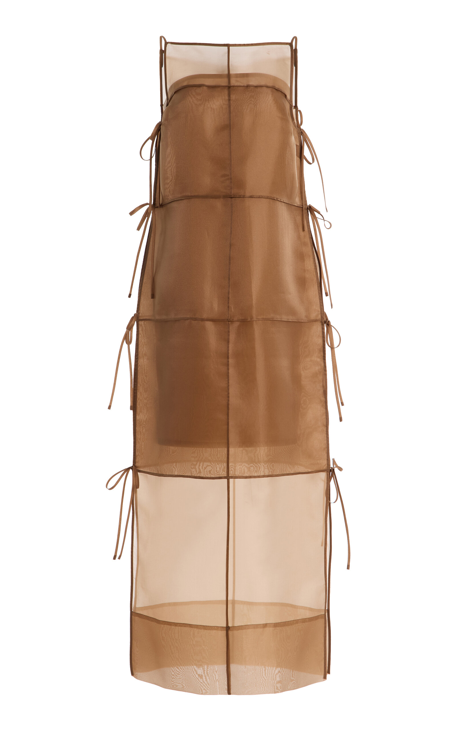 STAUD Chandler Tie-Detailed Organza Midi Dress