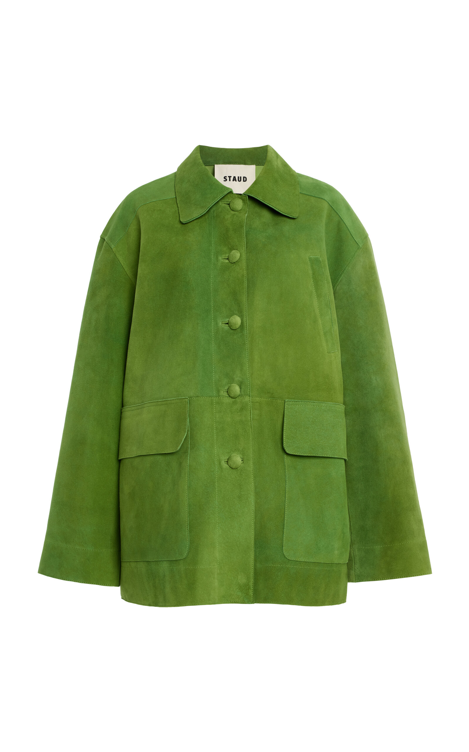 STAUD Roxanne Suede Shirt Jacket