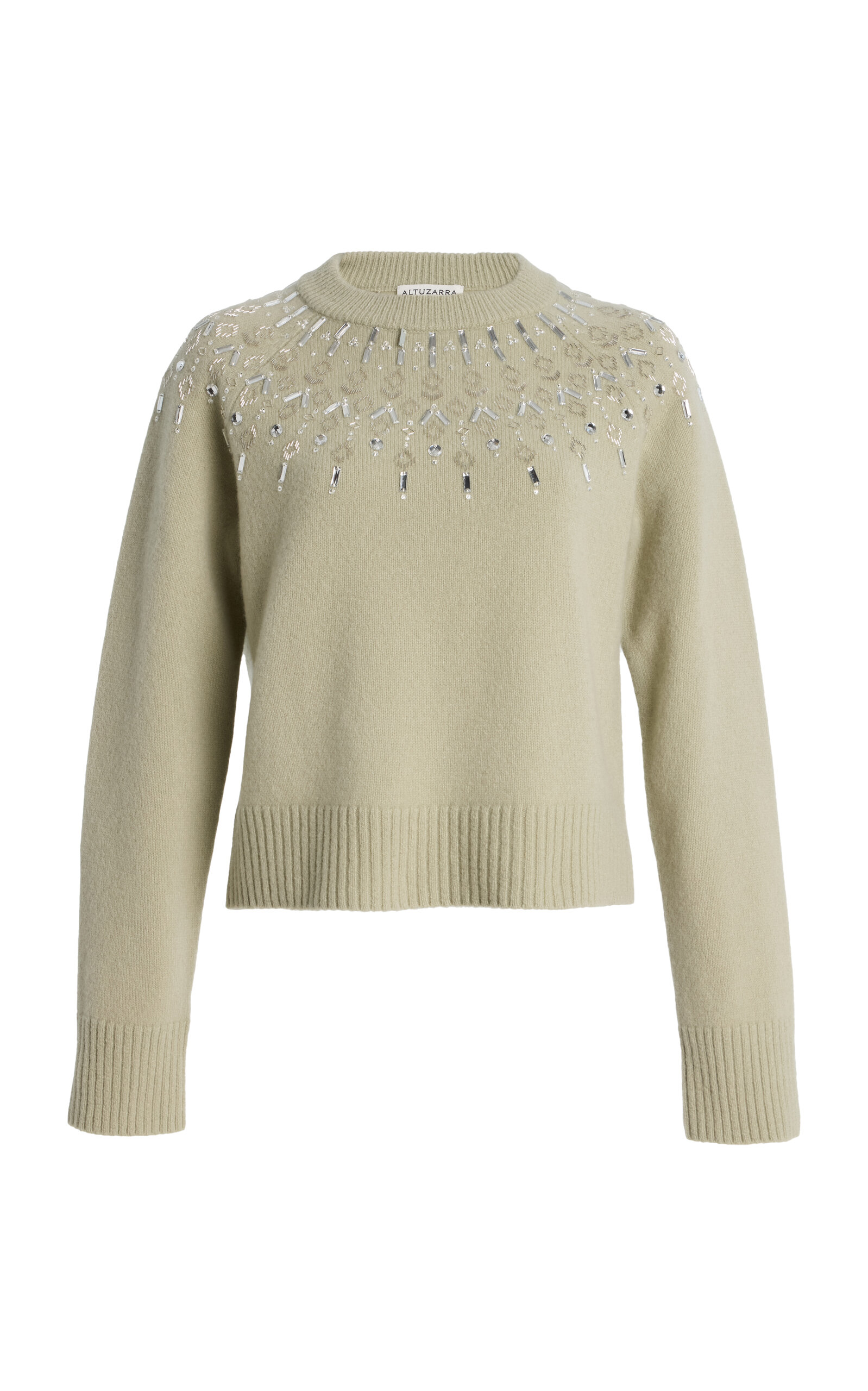 Altuzarra Harold Embellished Wool Sweater In Green