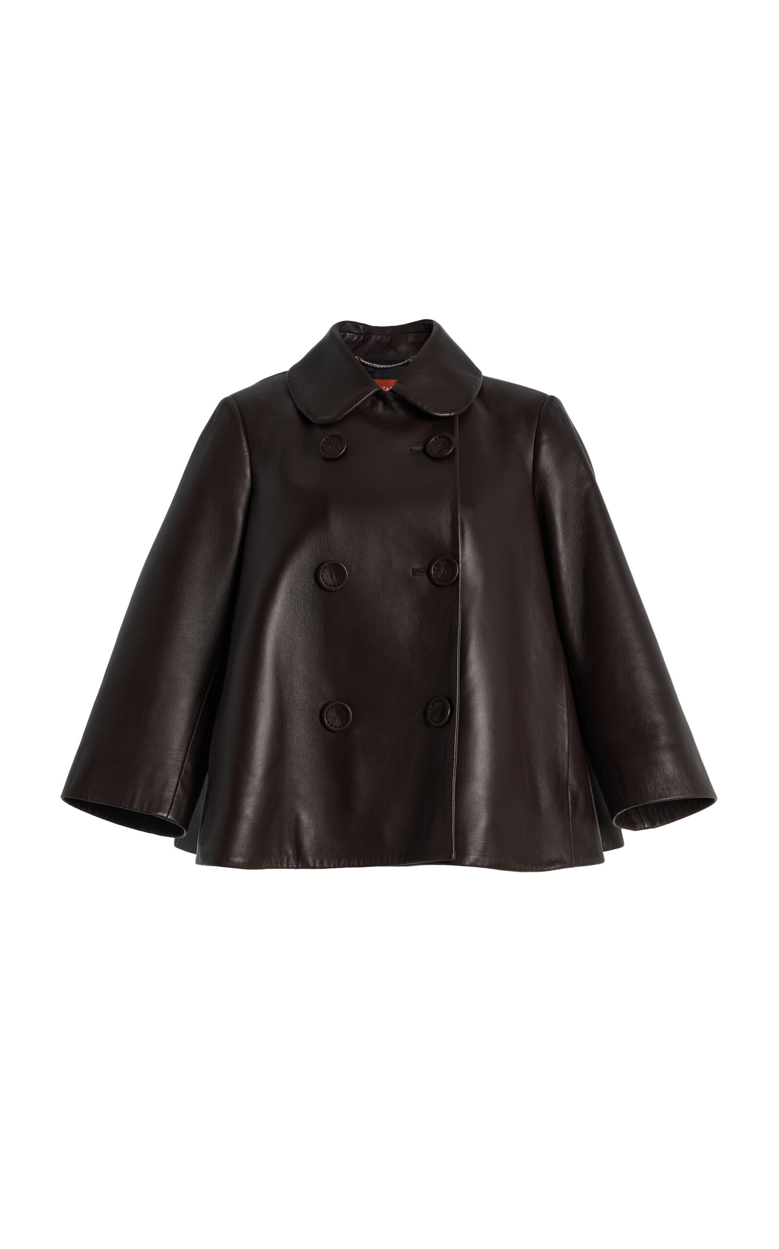 Altuzarra Hayden Leather Peacoat In Brown