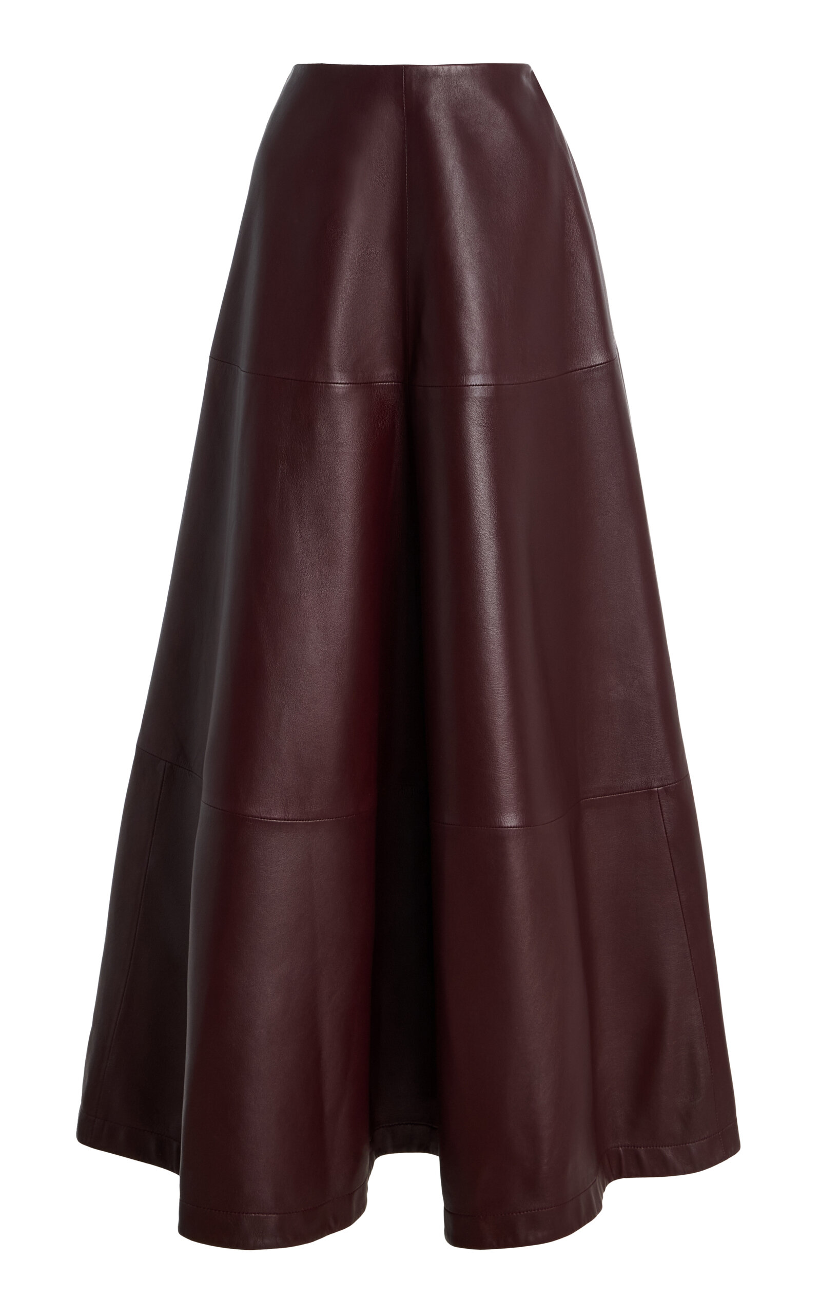 Altuzarra Varda Leather Maxi Skirt In Burgundy