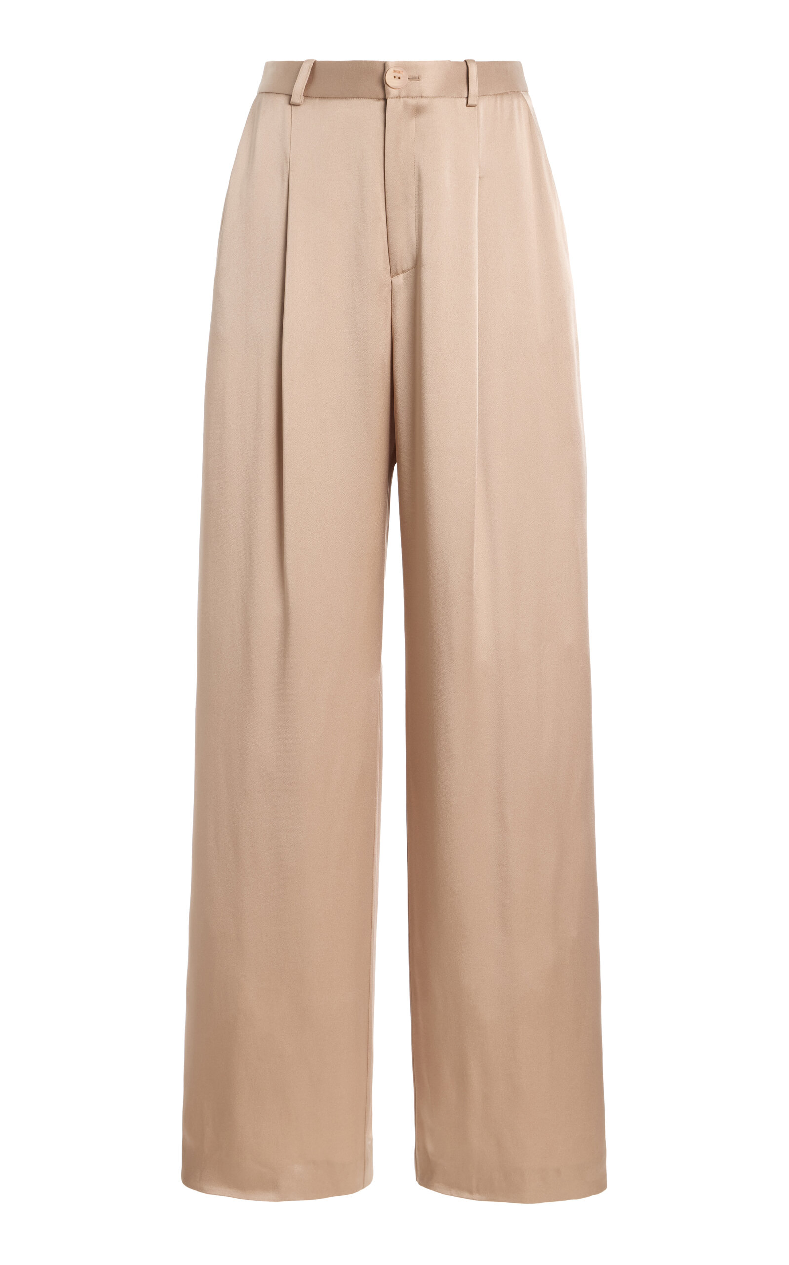 LAPOINTE Pleated Satin Relaxed Pants