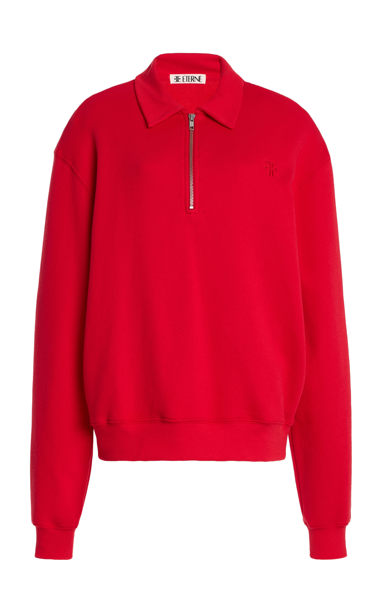 Éterne Half-zip Cotton-modal Sweatshirt In Red