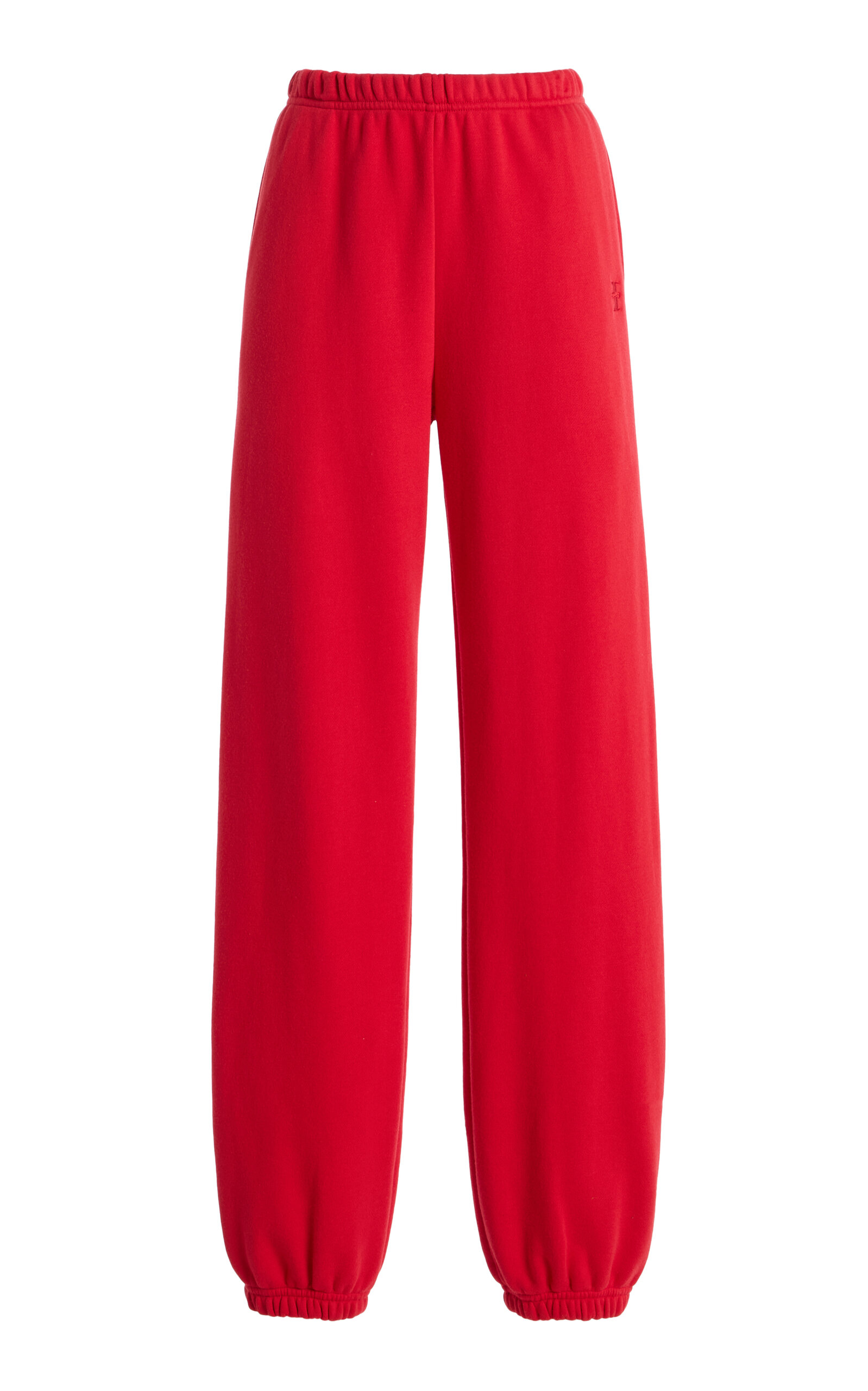 Éterne Boyfriend Cotton-modal Pocket Sweatpants In Red