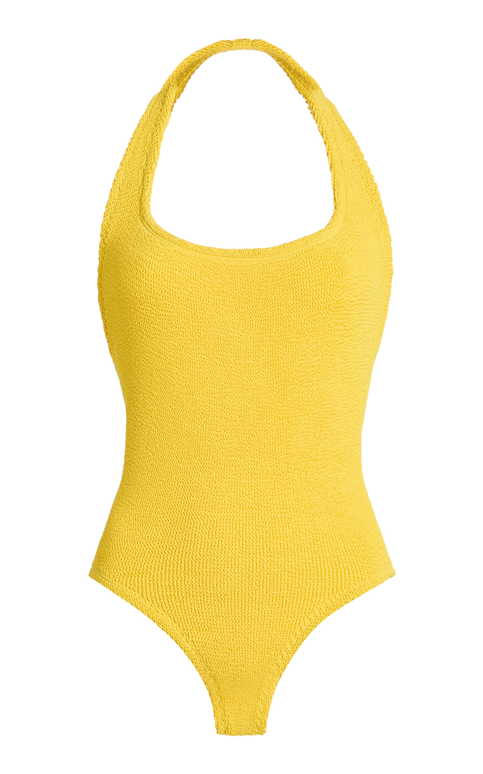 Hunza G Sandy Halter-neck One-piece Swimsuit In Yellow