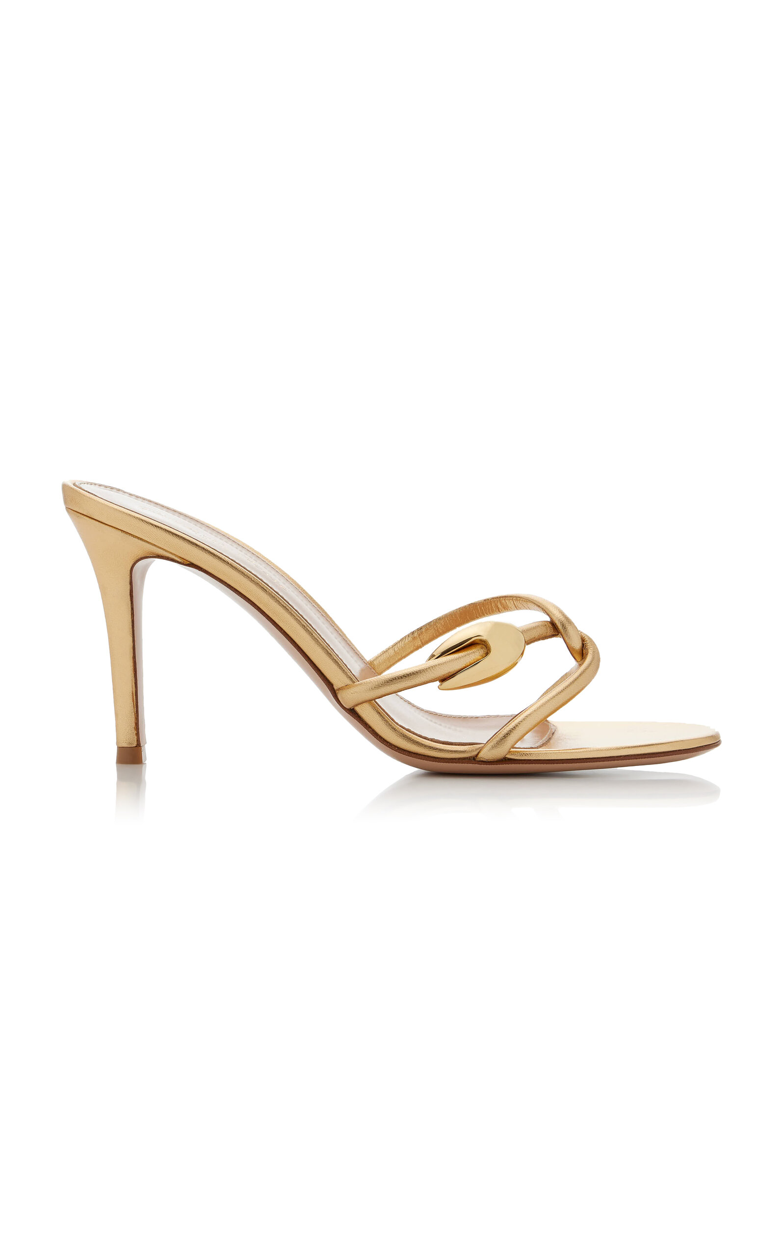 Gianvito Rossi Black Mamba Leather Mules - Moda Operandi