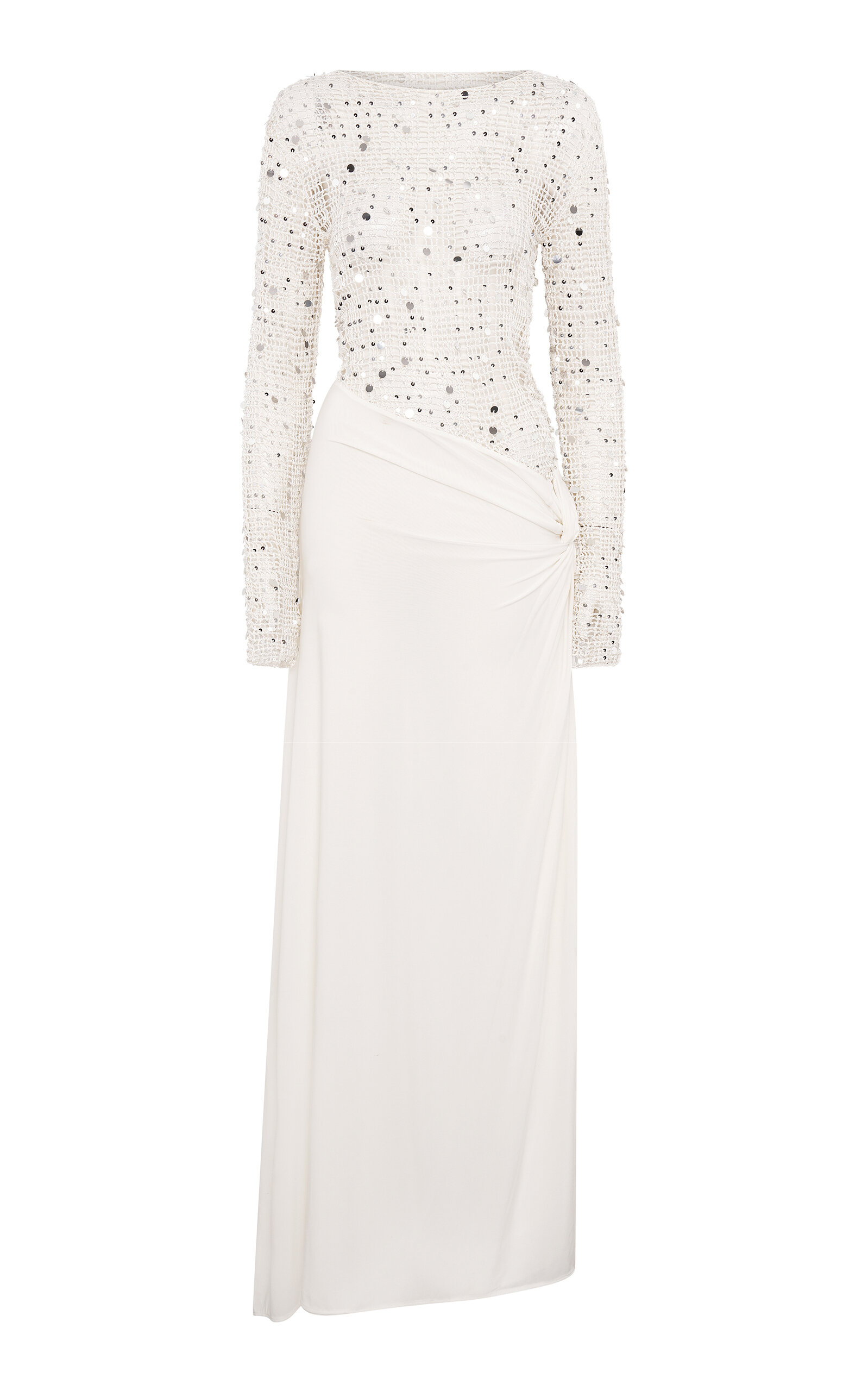 Paris Georgia Claire Sequined Cotton-Blend Maxi Dress - White - Women's Clothing