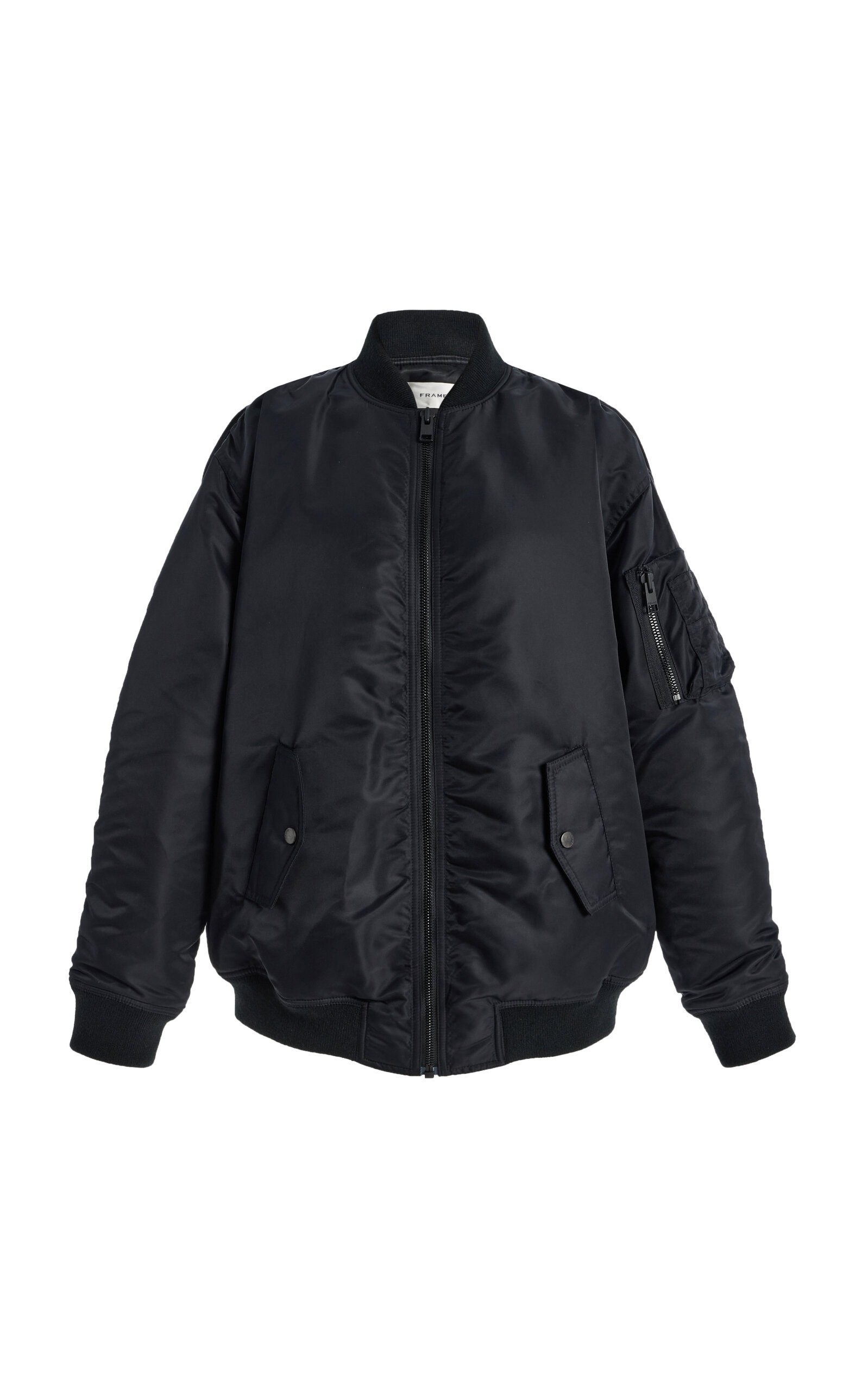 Frame X Amelia Gray The Smoke Bomber Jacket In Black