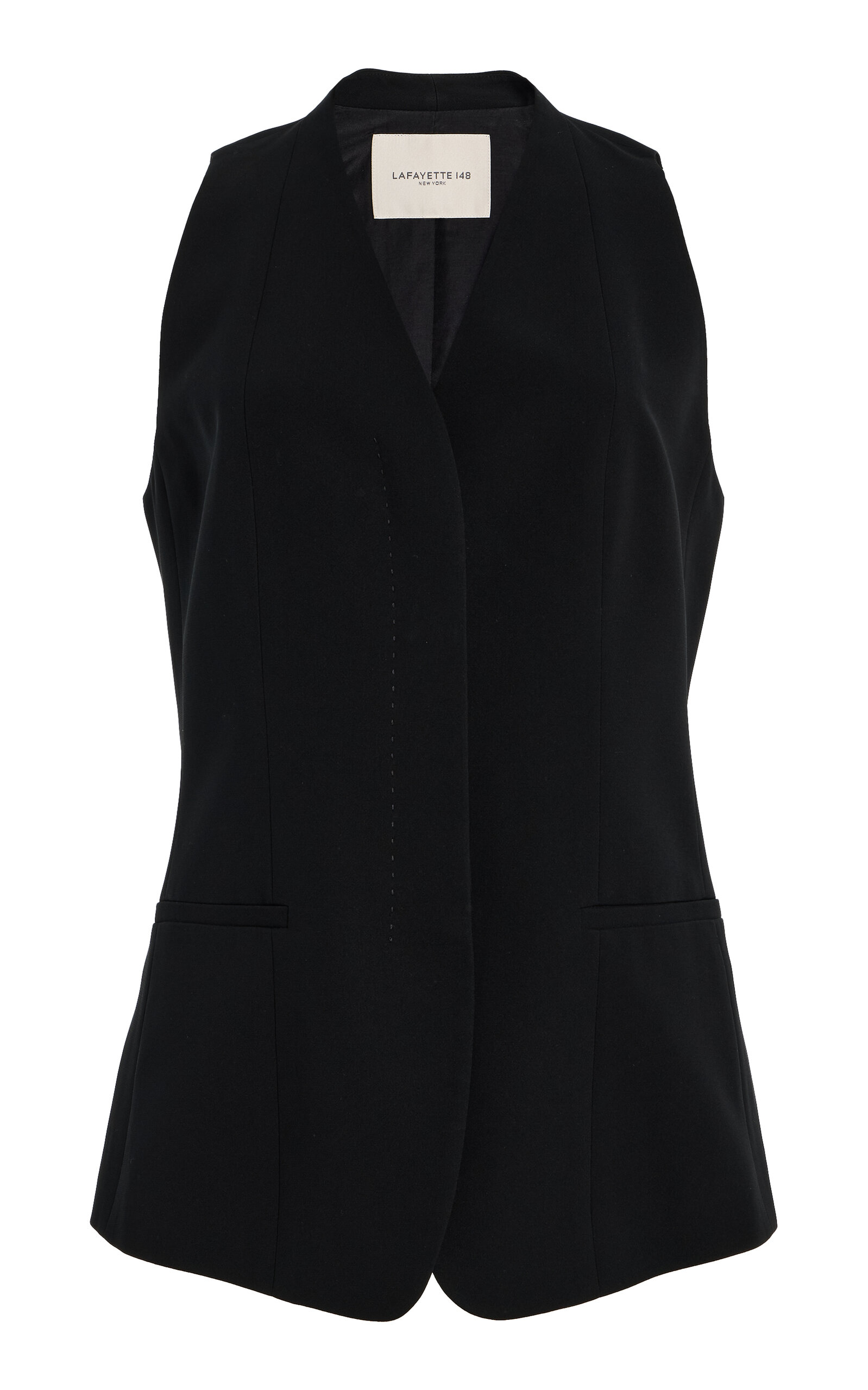Lafayette 148 Crepe Vest - Black