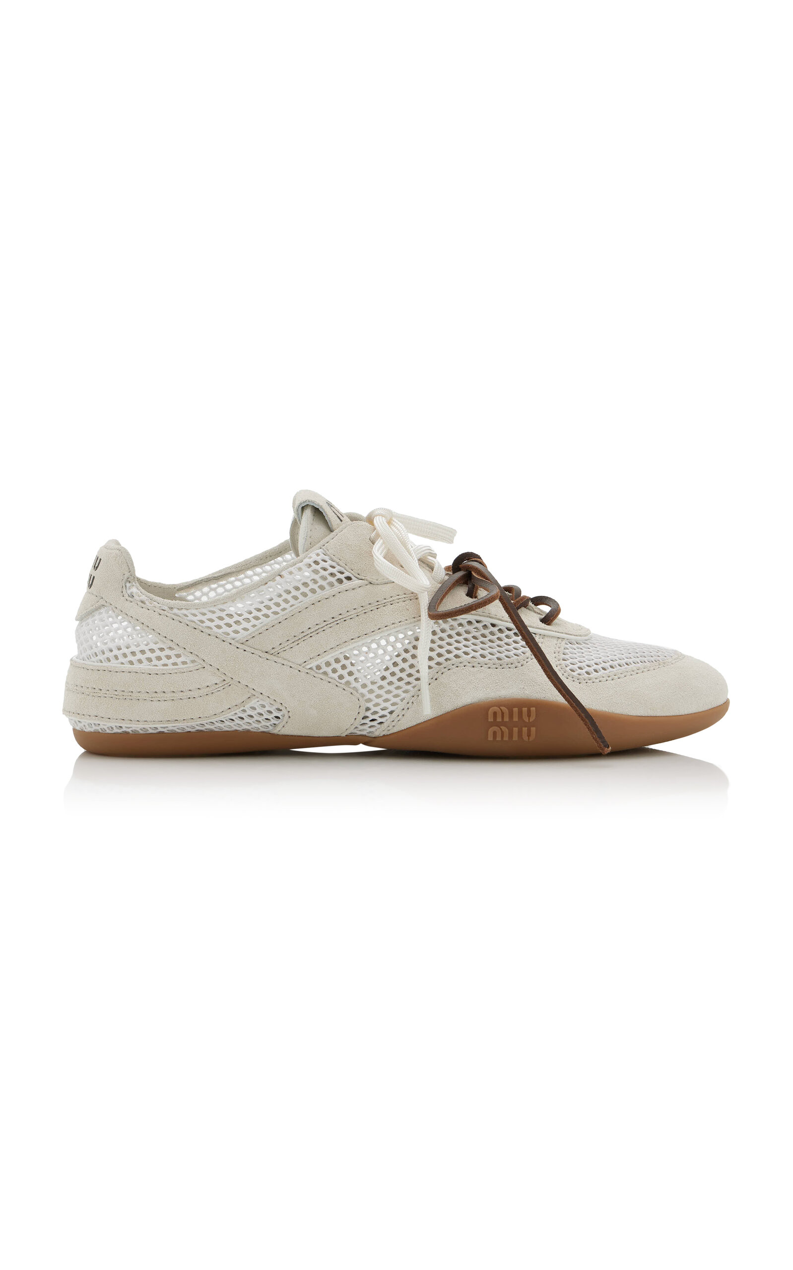 Miu Miu Suede-Trimmed Mesh Sneakers
