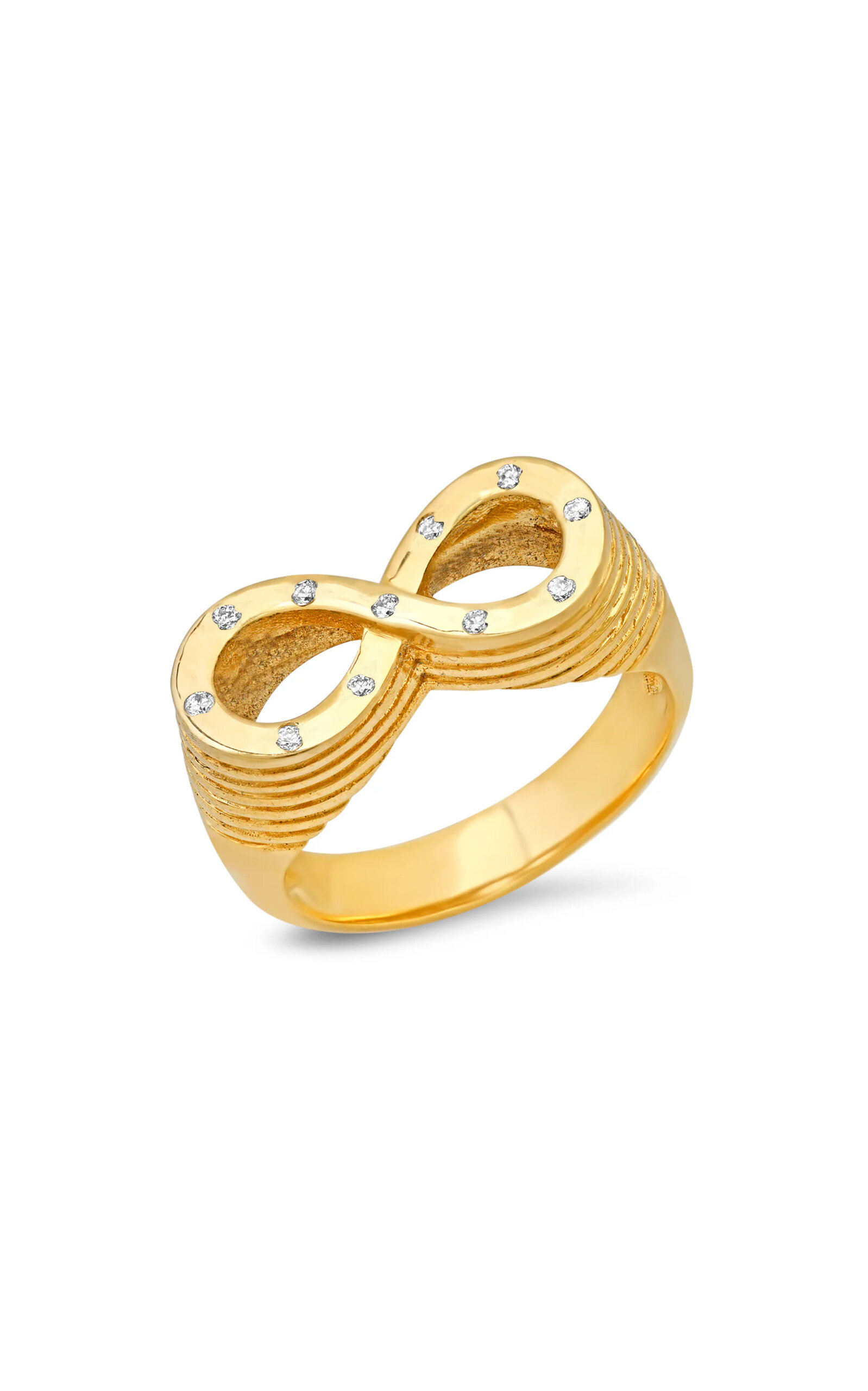 14K Yellow Gold Diamond Infinity Ring