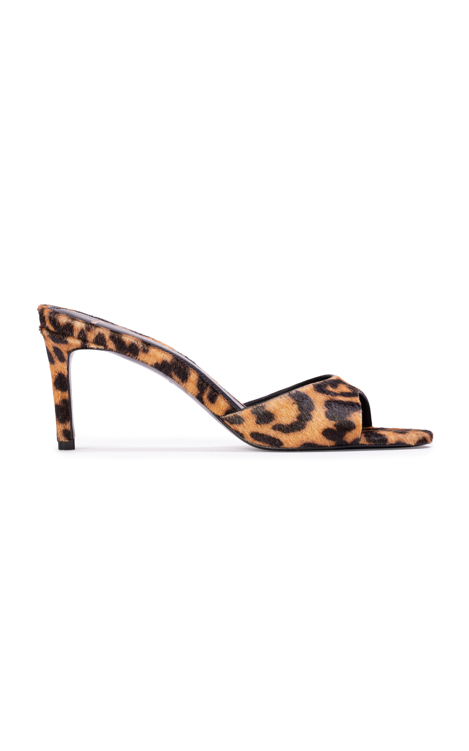 Black Suede Studio Freddie Leopard-Print Pony Hair Sandals