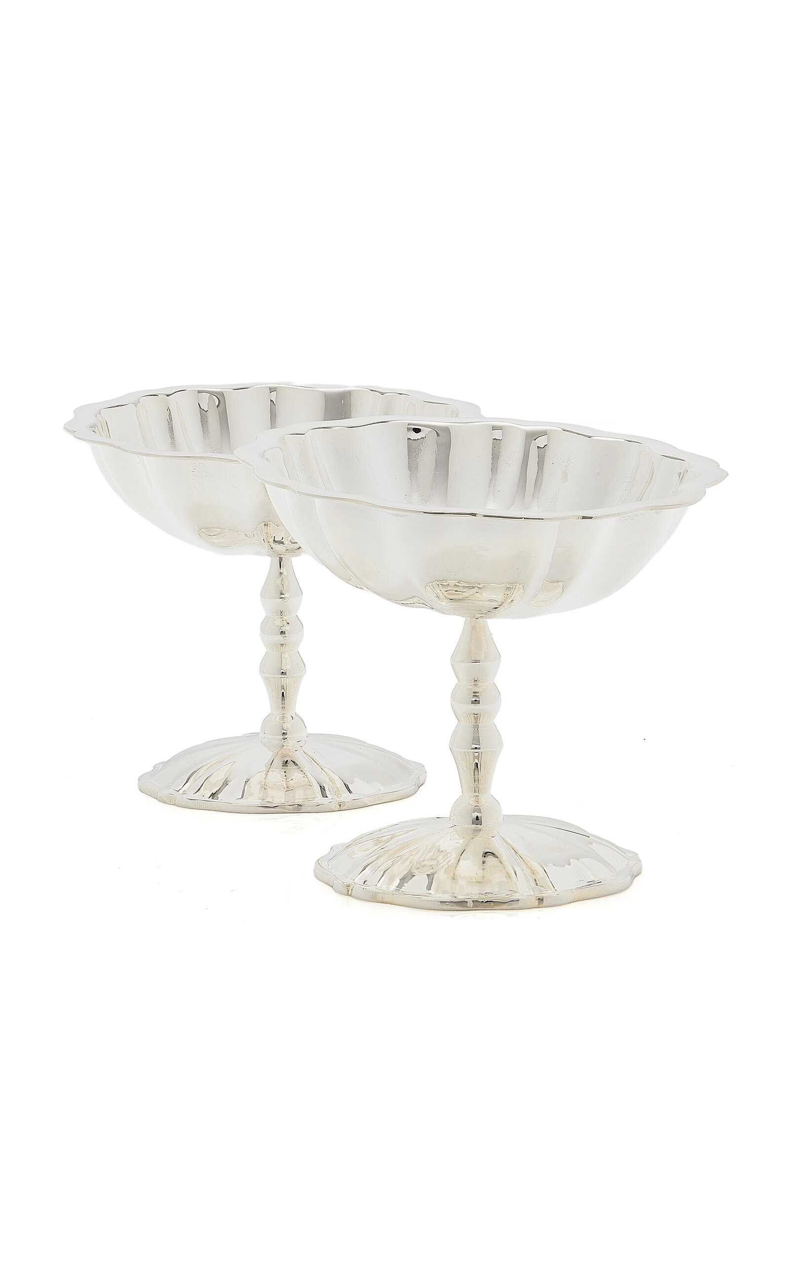 Moda Domus Set-of-two Silver-plated Champagne Coupes In Neutral