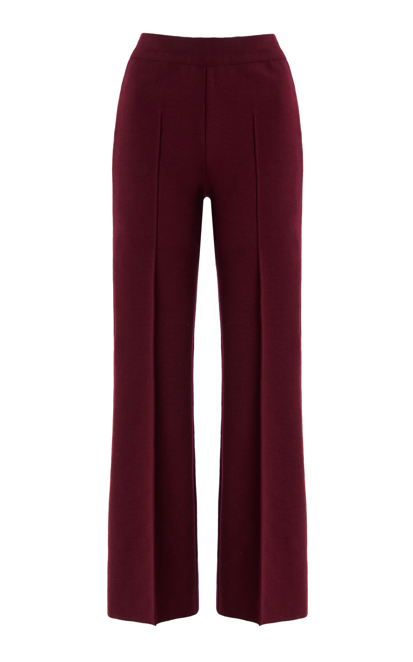 High Sport Louis Cropped Wool-blend Straight-leg Pants In Burgundy