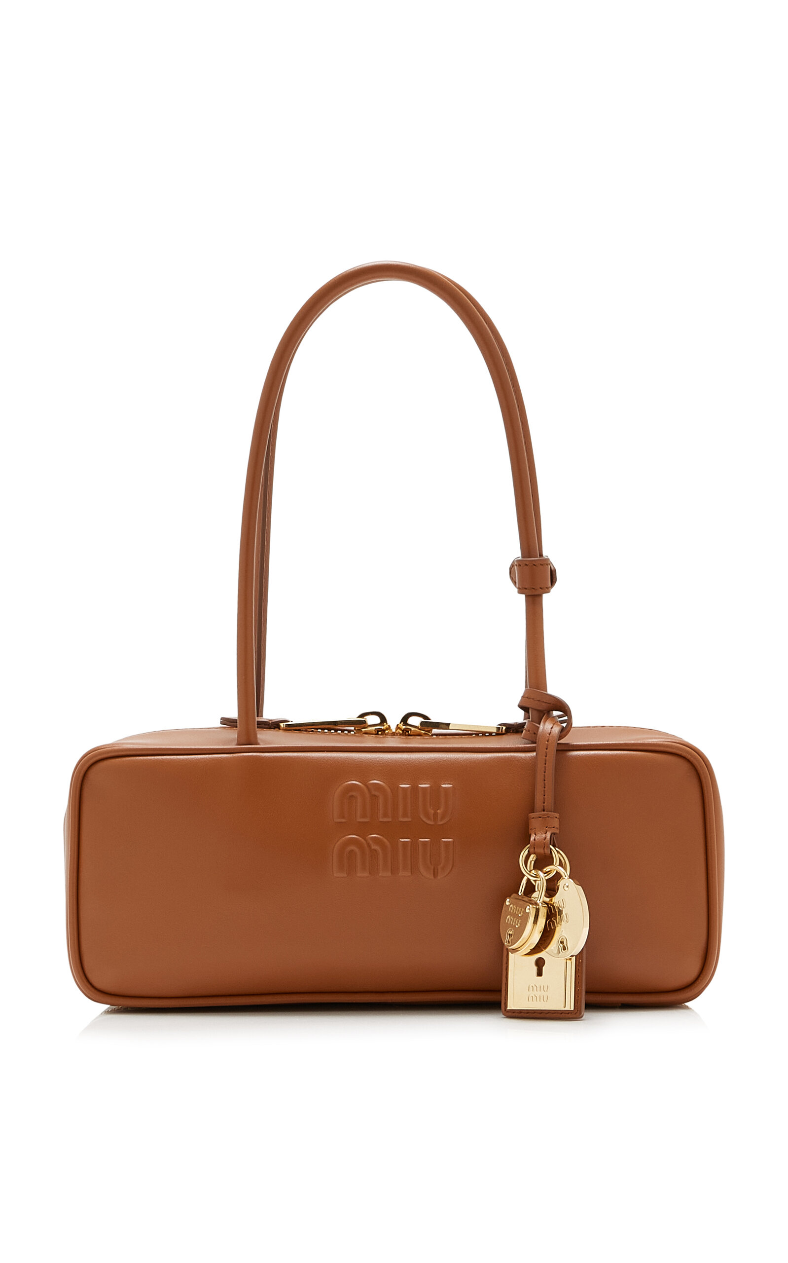 Miu Miu Beau Small Leather Shoulder Bag - Tan - OS