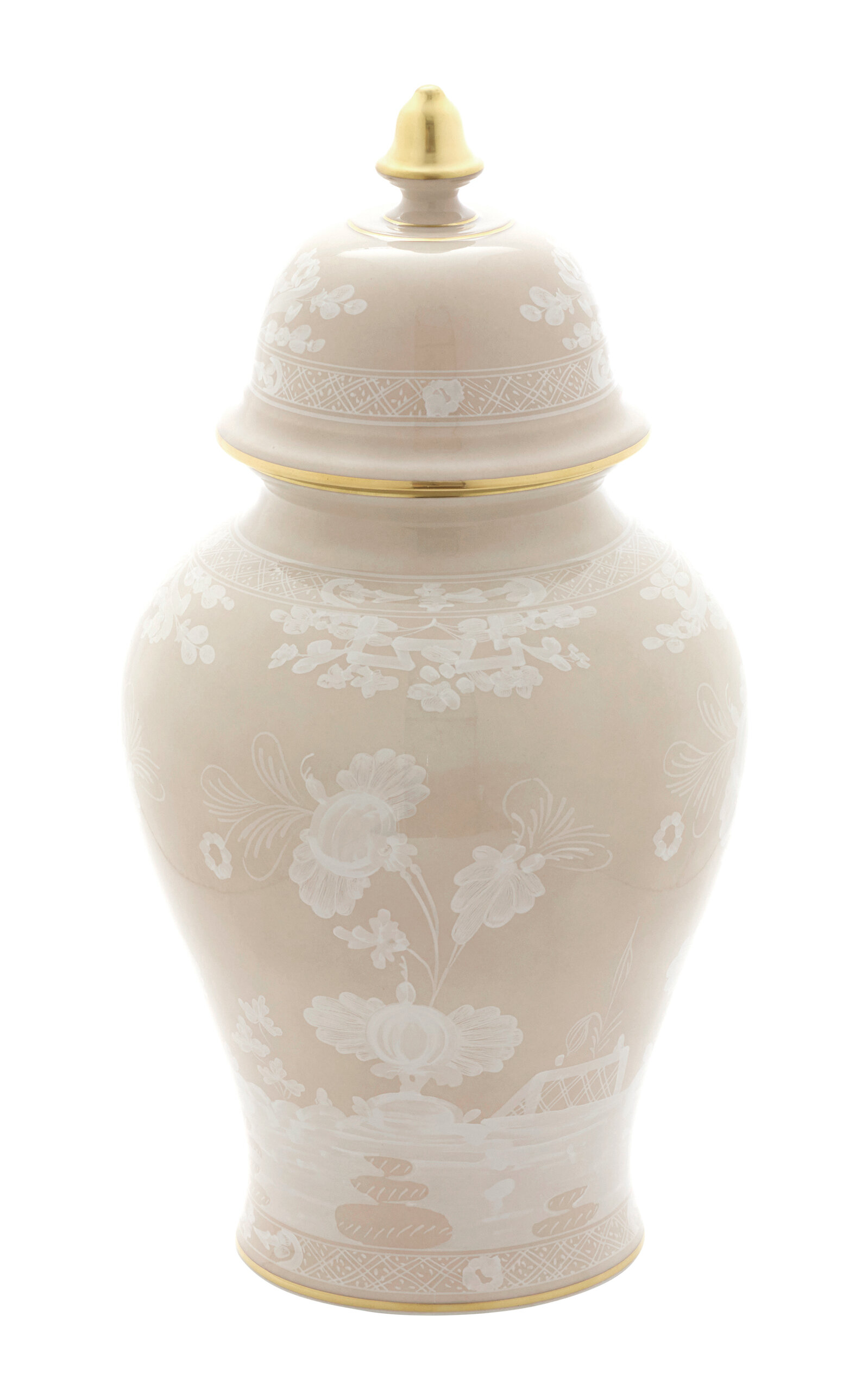 Ginori 1735 Oriente Italiano Potiche Vase with Cover - Off-White