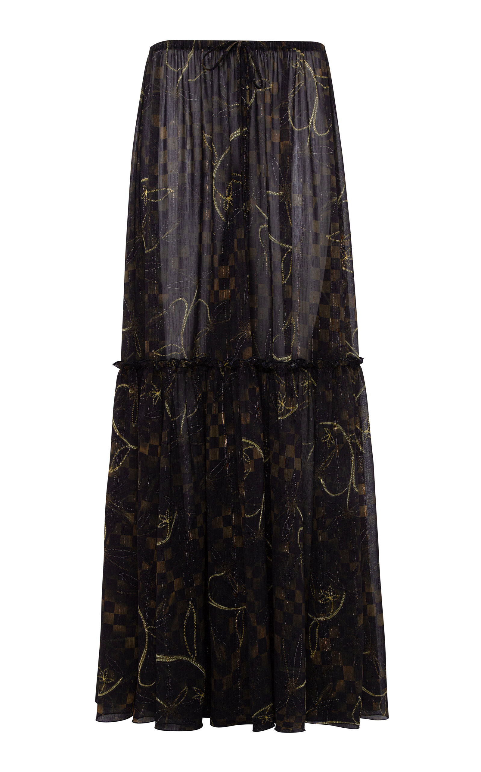 SIEDRÉS Arabella Printed Chiffon Maxi Skirt