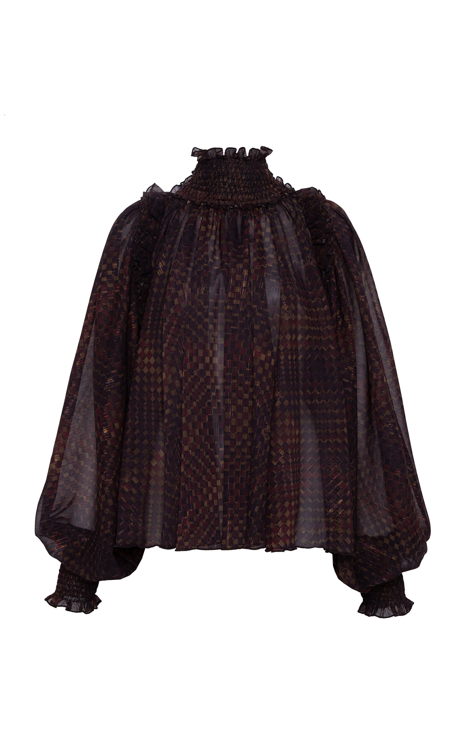 SIEDRÉS Serena Gathered Sheer Long Top