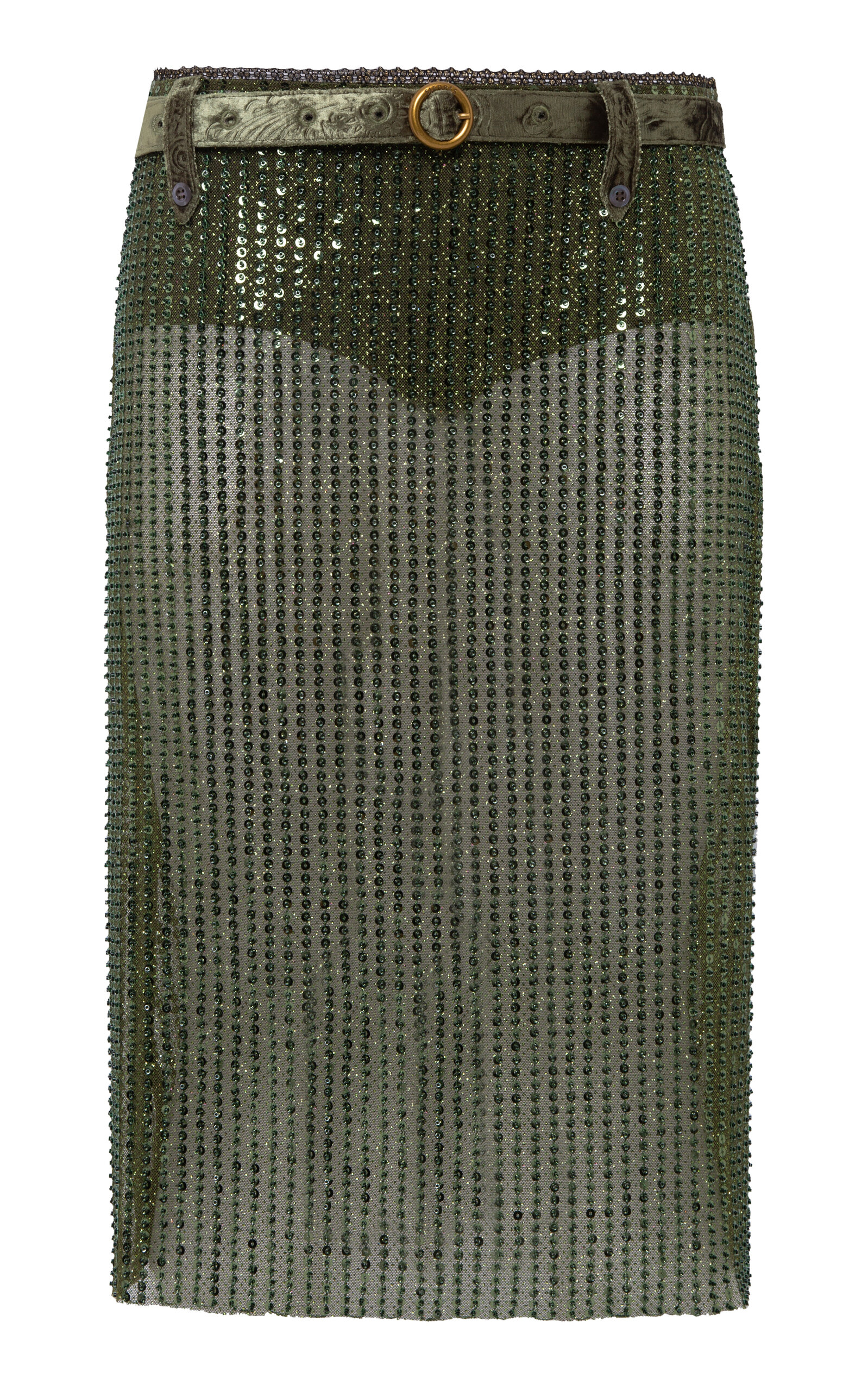 SIEDRÉS Estelle Sheer Sequinned Pencil Skirt - Women's Clothing