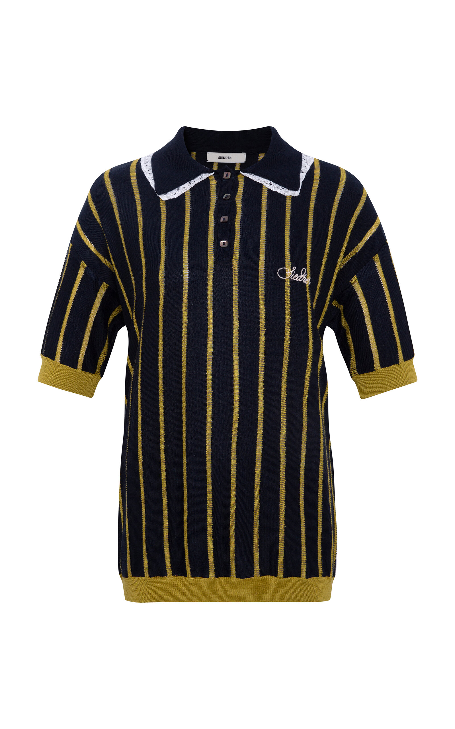 SIEDRÉS Yuan Striped Polo Top - Women's Clothing