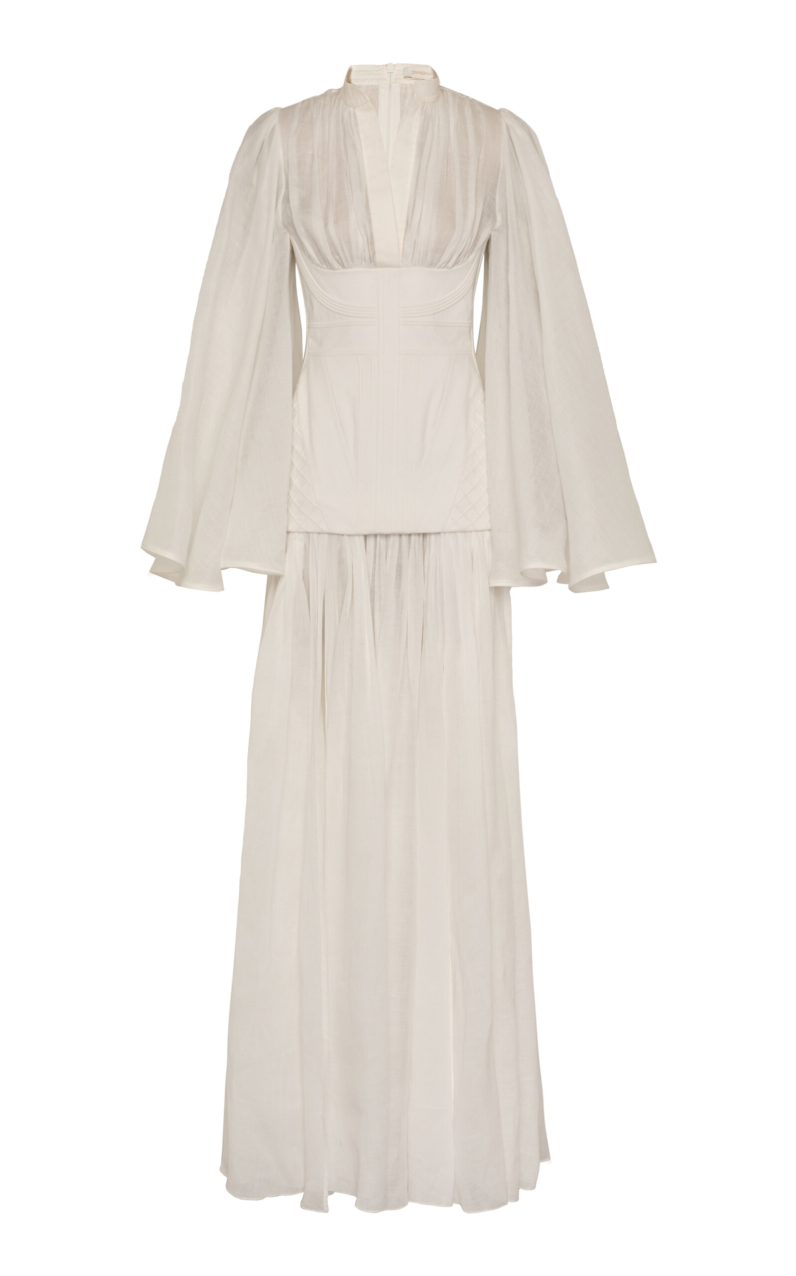 Zimmermann Rebellion Corseted Chiffon Maxi Dress