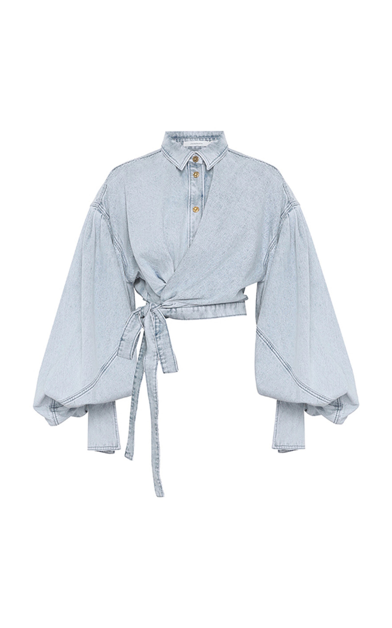 Zimmermann Rebellion Denim Wrap Top