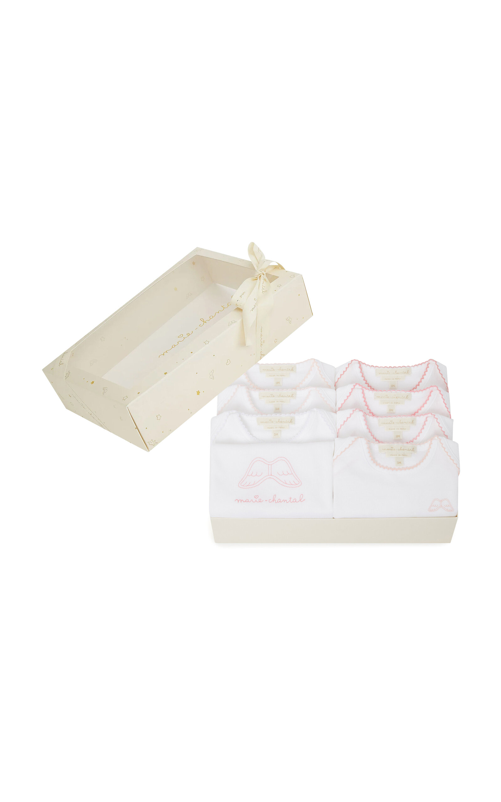 Marie-Chantal Set-of-7 Angel Wing Infants'Cotton Onesies
