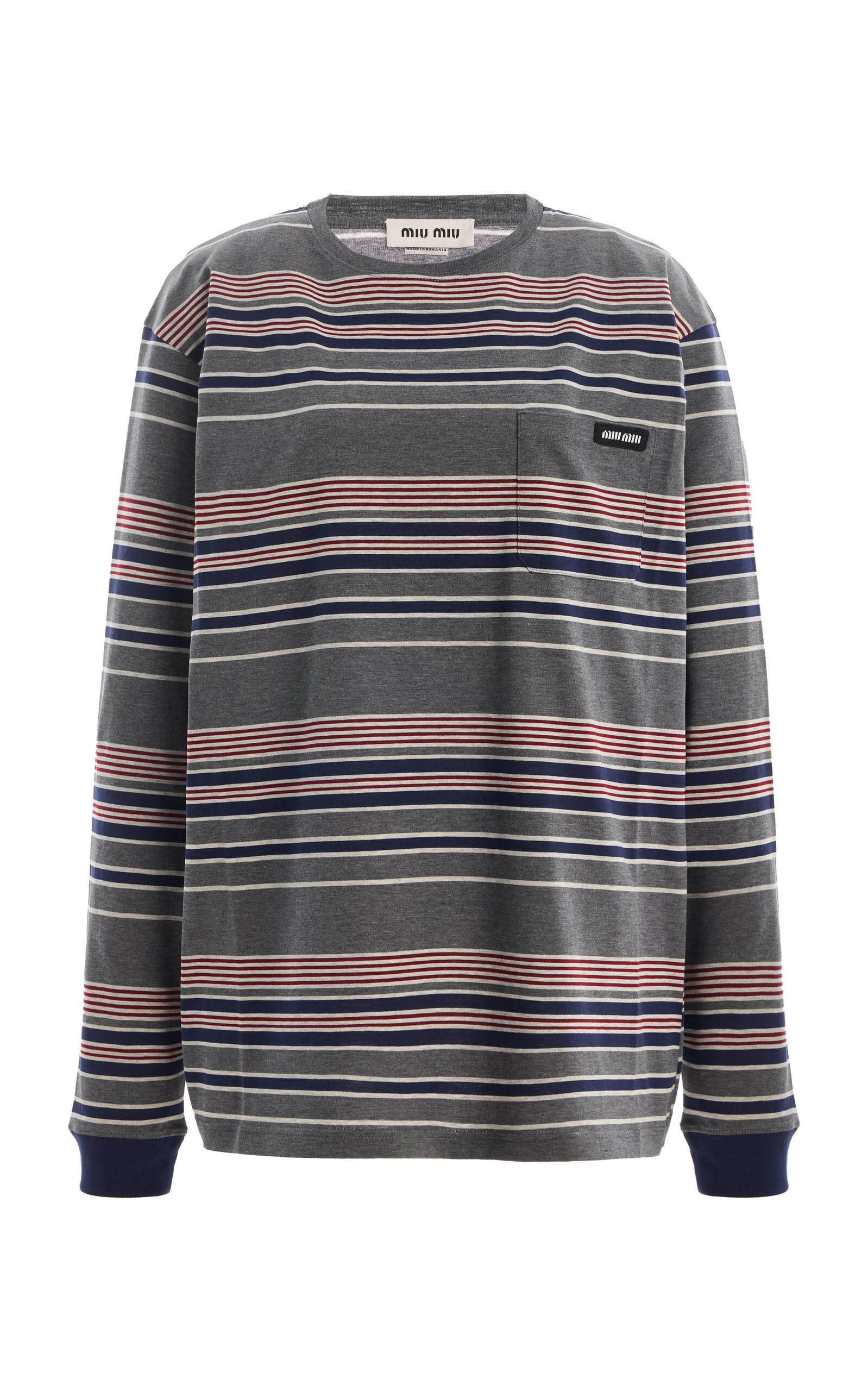 Miu Miu Striped Cotton Jersey T-Shirt