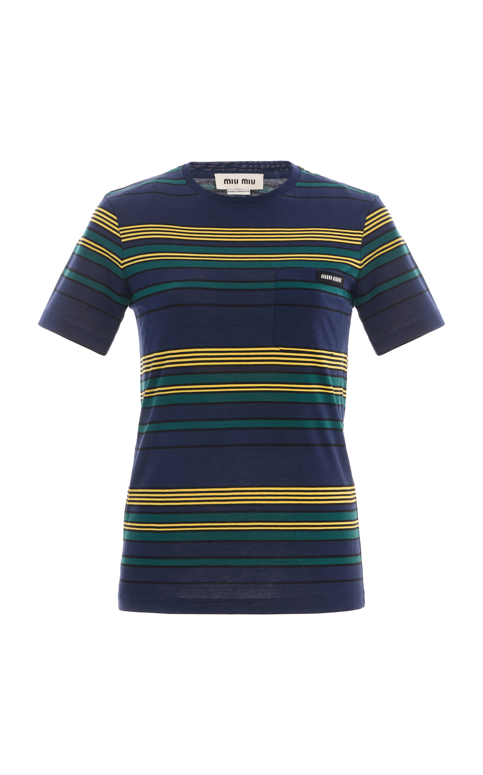 Miu Miu Striped Cotton Jersey T-Shirt