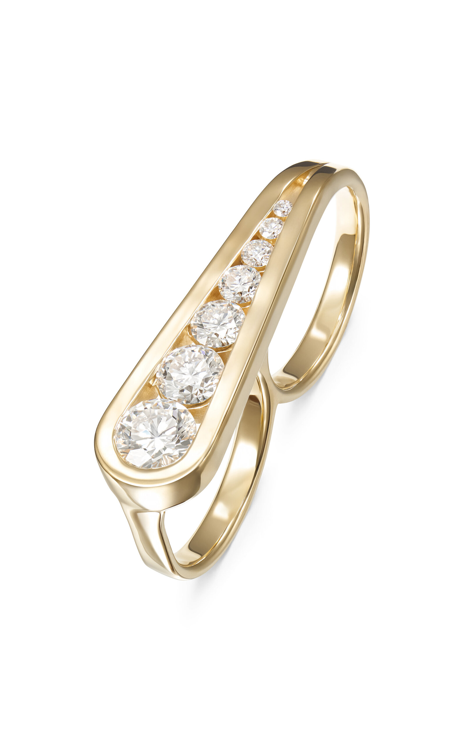 Melissa Kaye 18k Yellow Gold Daphne Joy Two-finger Ring