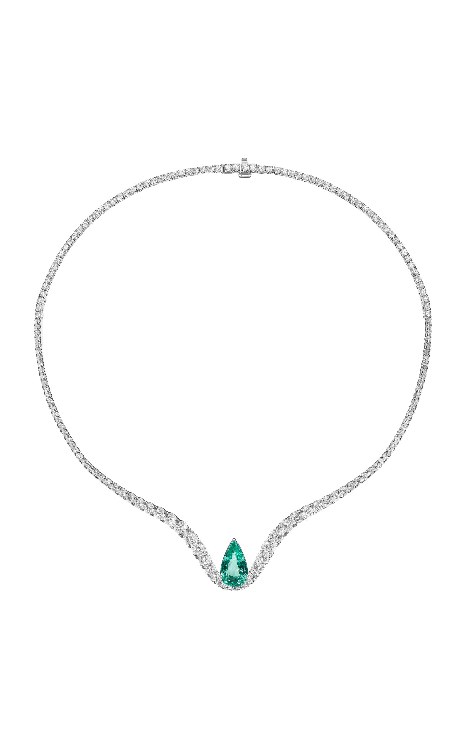 18k White Gold Clara Curved OOAK Collar