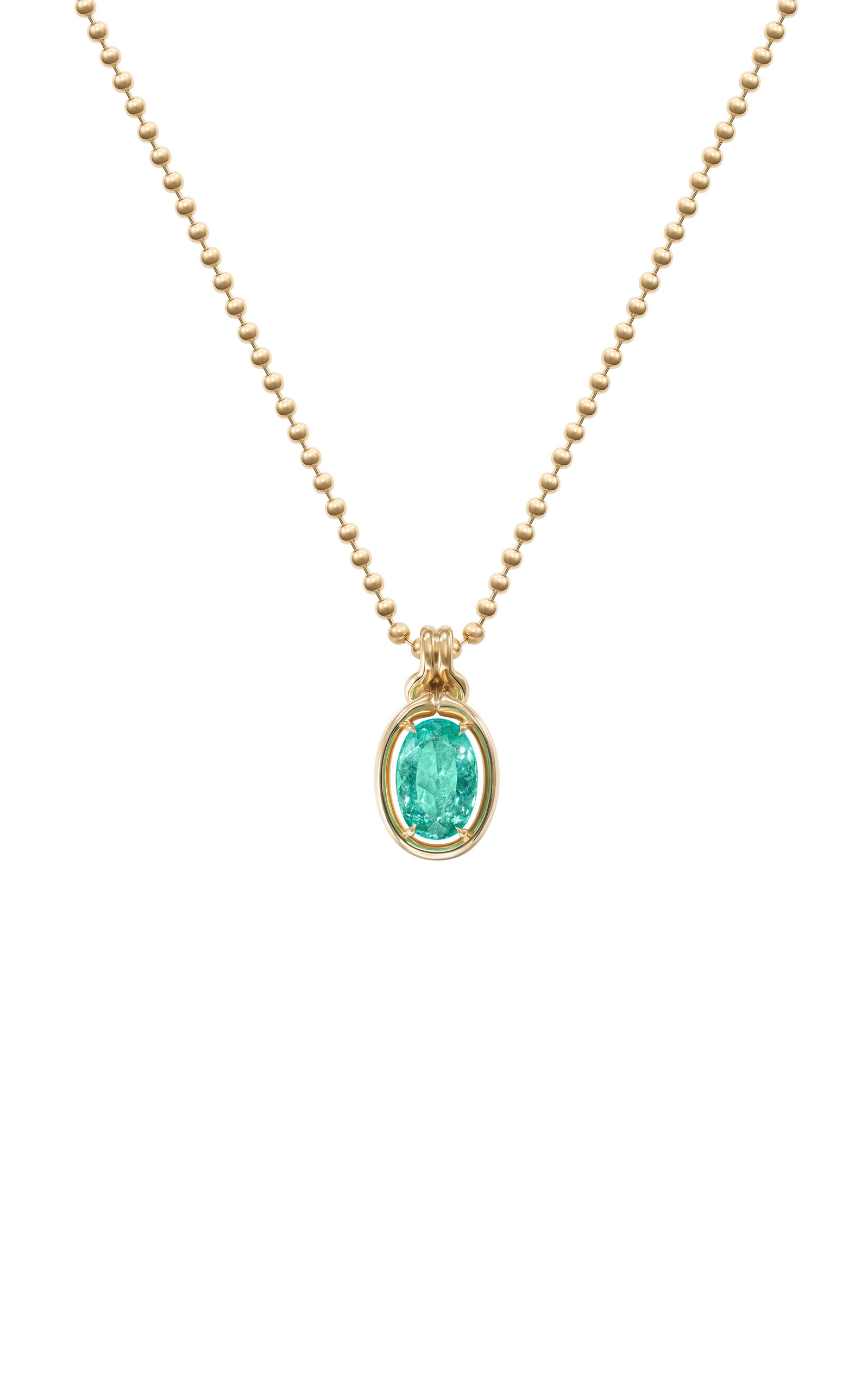 Melissa Kaye 18k Yellow Gold And Paraiba Tourmaline Rocky Ooak Pendant