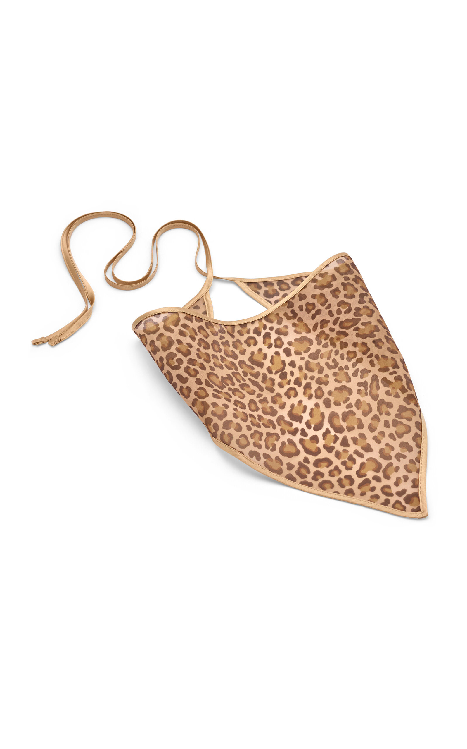 Leopard-Print Silk-Organza Bandana