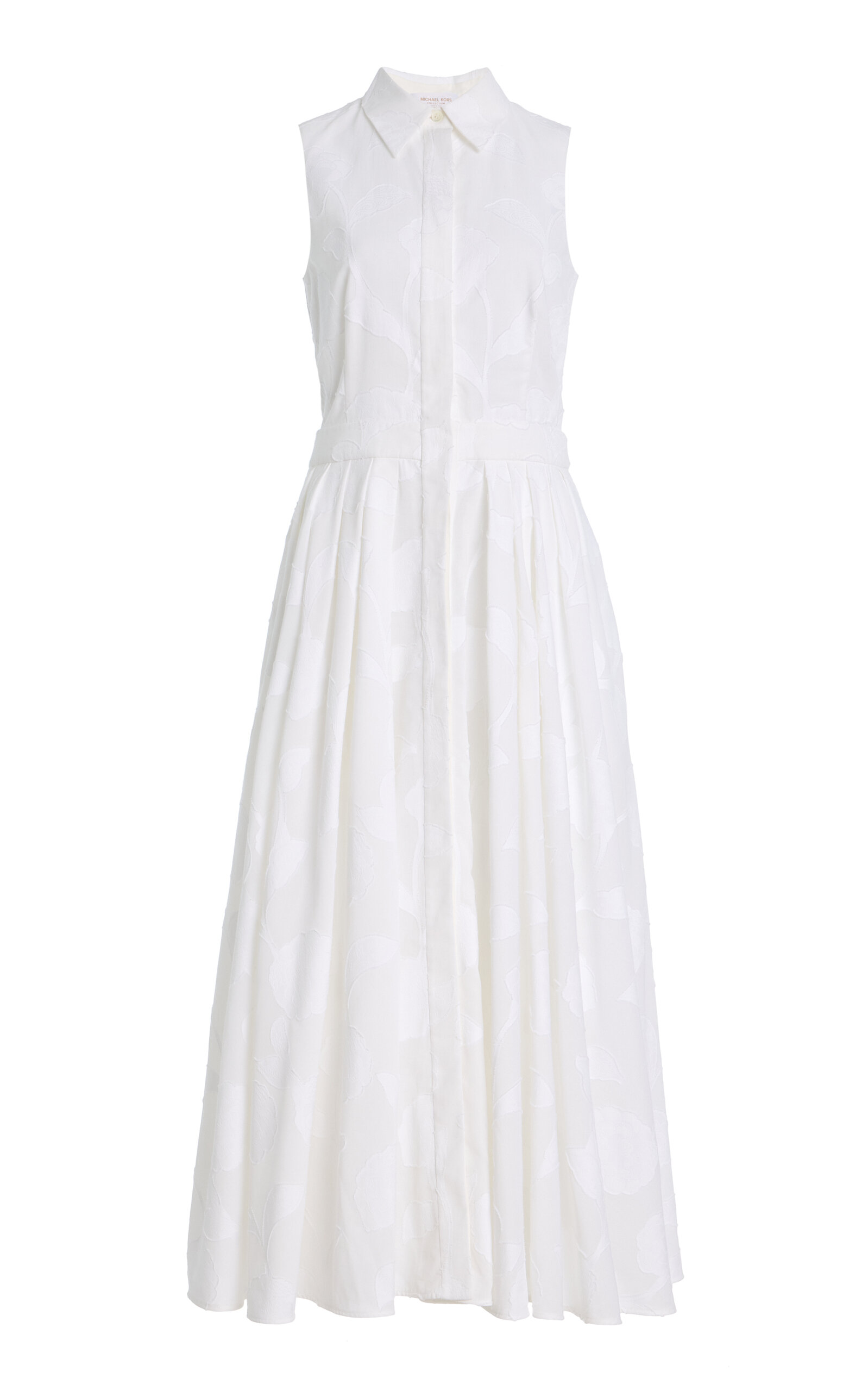 Michael Kors Collection Floral Fil Coupé Midi Shirt Dress - Women's Clothing