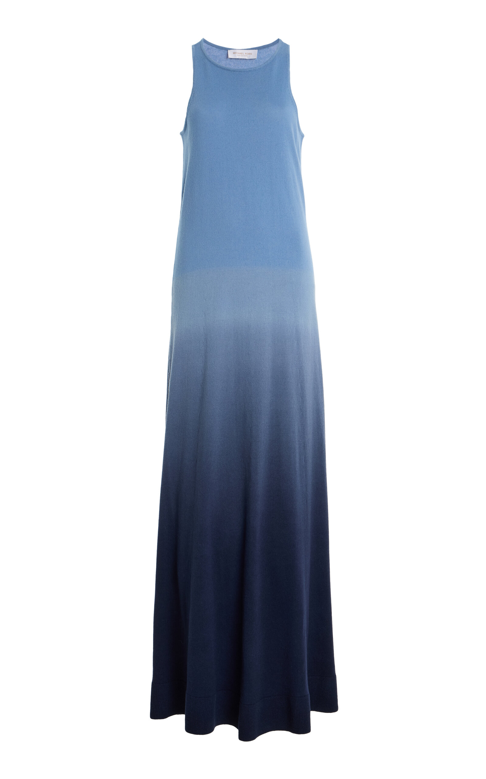 Michael Kors Racerback Ombre Cashmere Maxi Dress In Blue