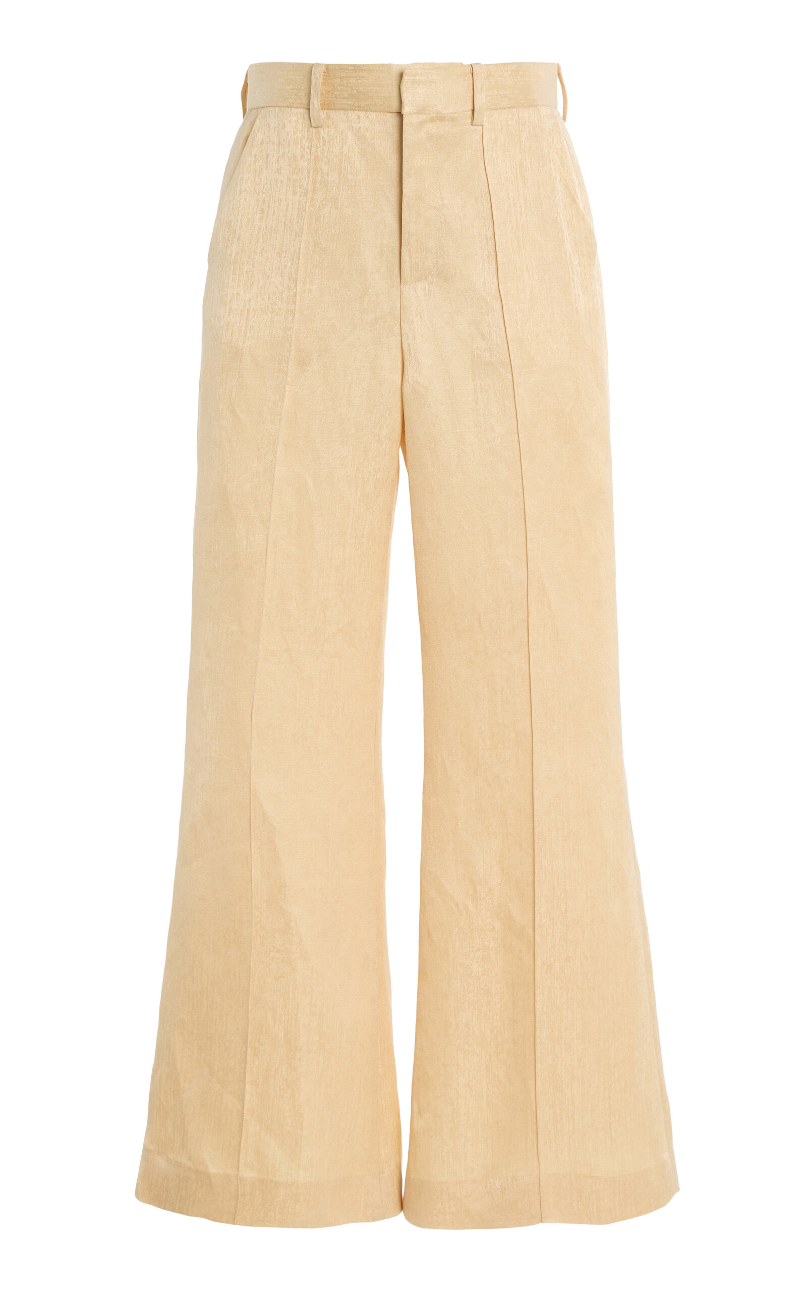 Rosie Assoulin Paneled and Piped Linen-Blend Flared Pants