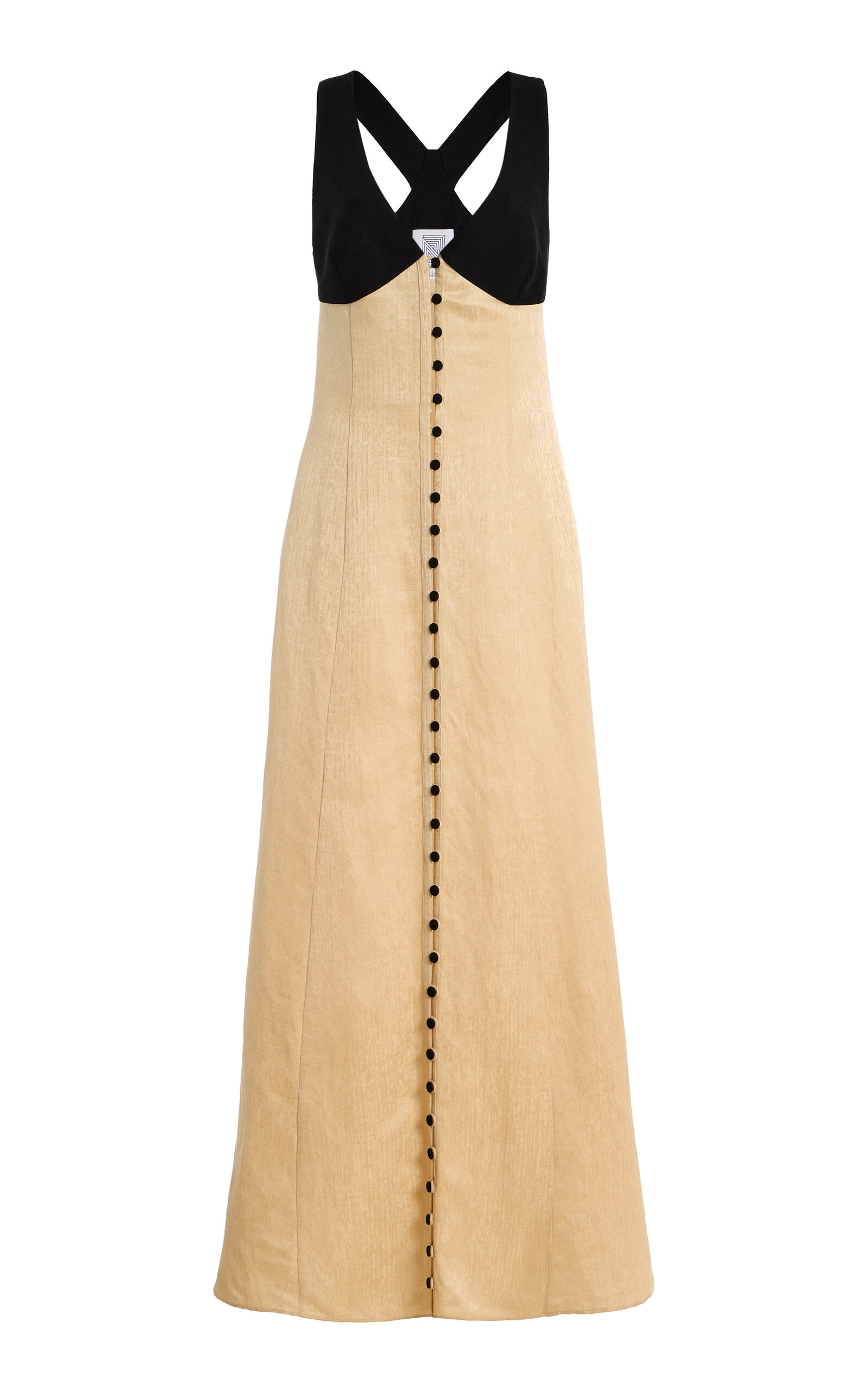 Rosie Assoulin Row; Row; Row Your Buttons Linen-Blend Maxi Dress
