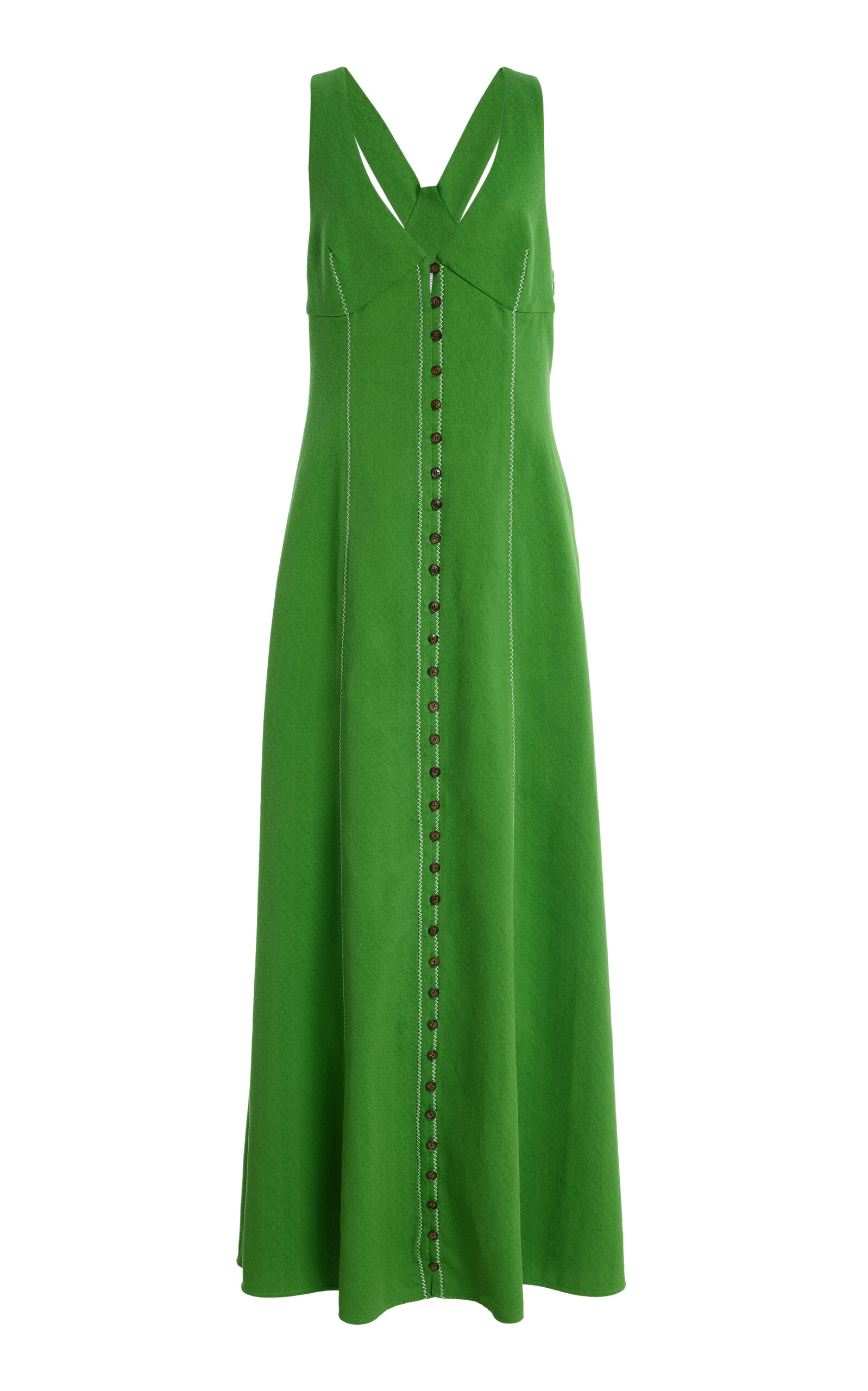 Rosie Assoulin Row; Row; Row Your Buttons Cotton-Blend Dress