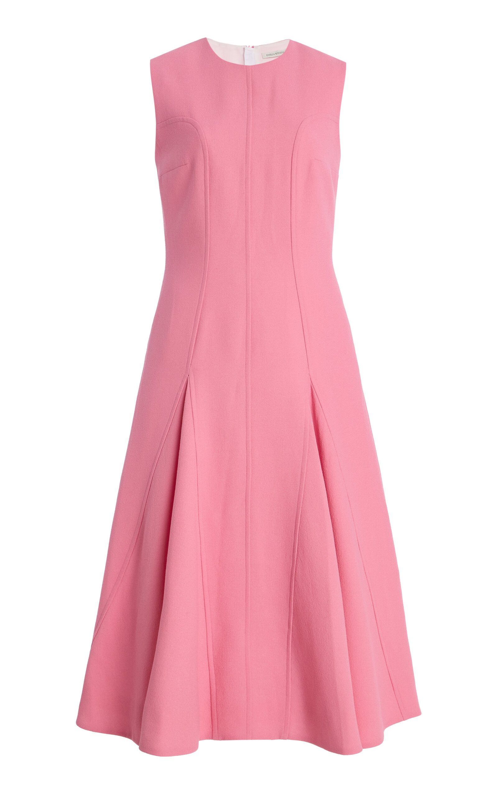 Emilia Wickstead Benicia Pleated Wool Crepe Midi Dress