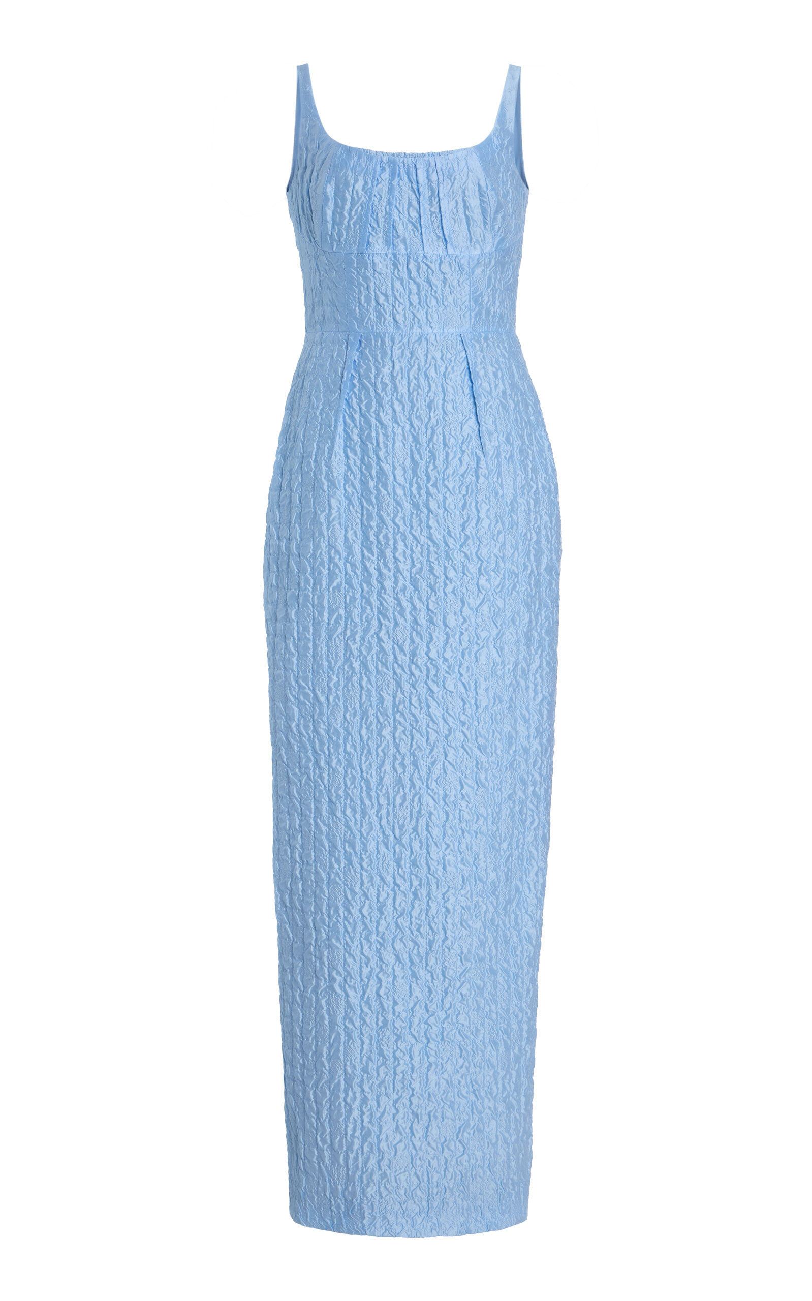 Emilia Wickstead Sharon Scoop-neck Seersucker Gown