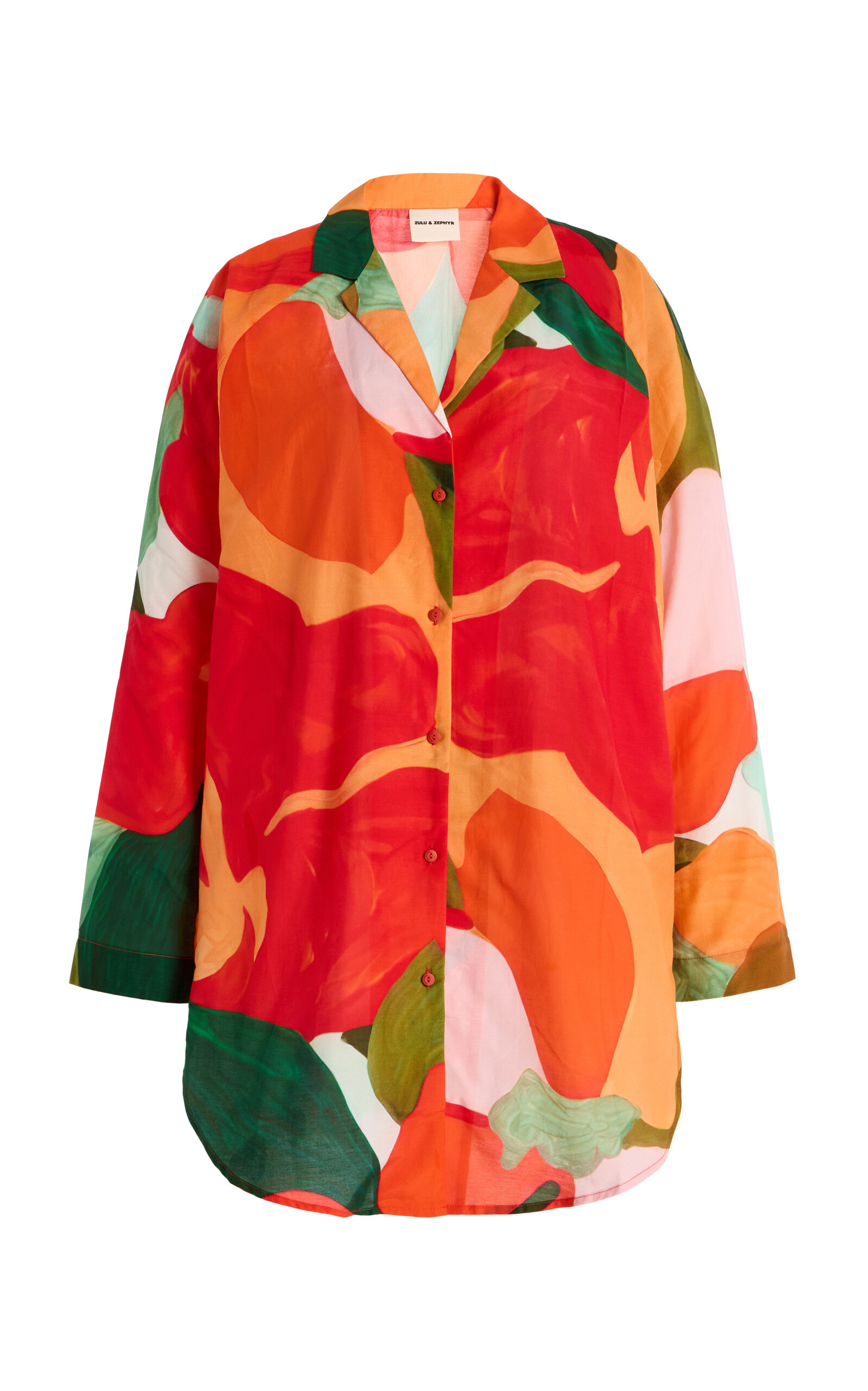 Zulu & Zephyr Floral Cotton-Silk Shirt