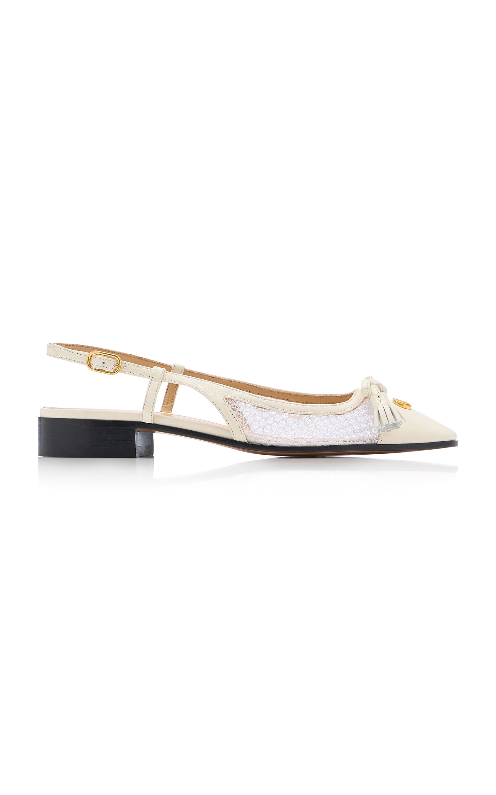 Valentino Garavani Valet Du Roi Leather Slingback Ballerinas - Moda Operandi