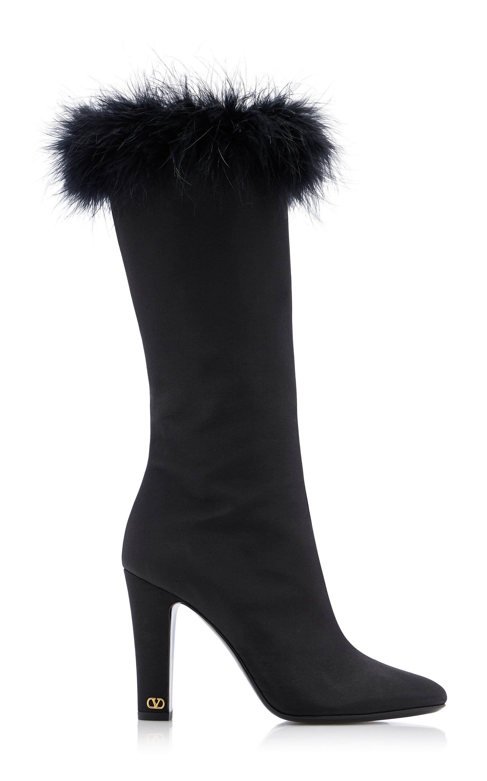 Valentino Garavani Hotty Feather-Trimmed Heeled Boots
