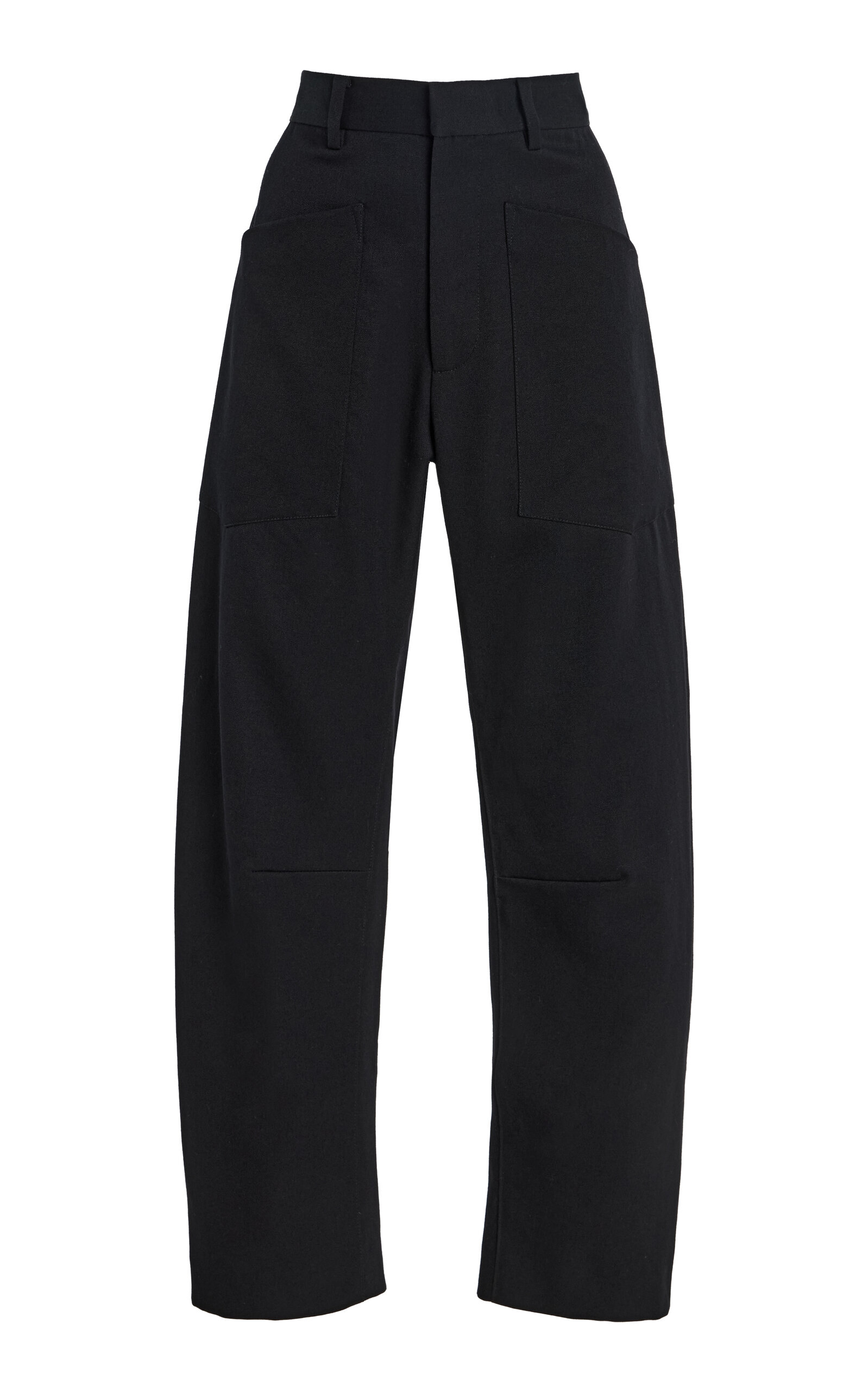 Nili Lotan Shon Wool Barrel-leg Pants In Black