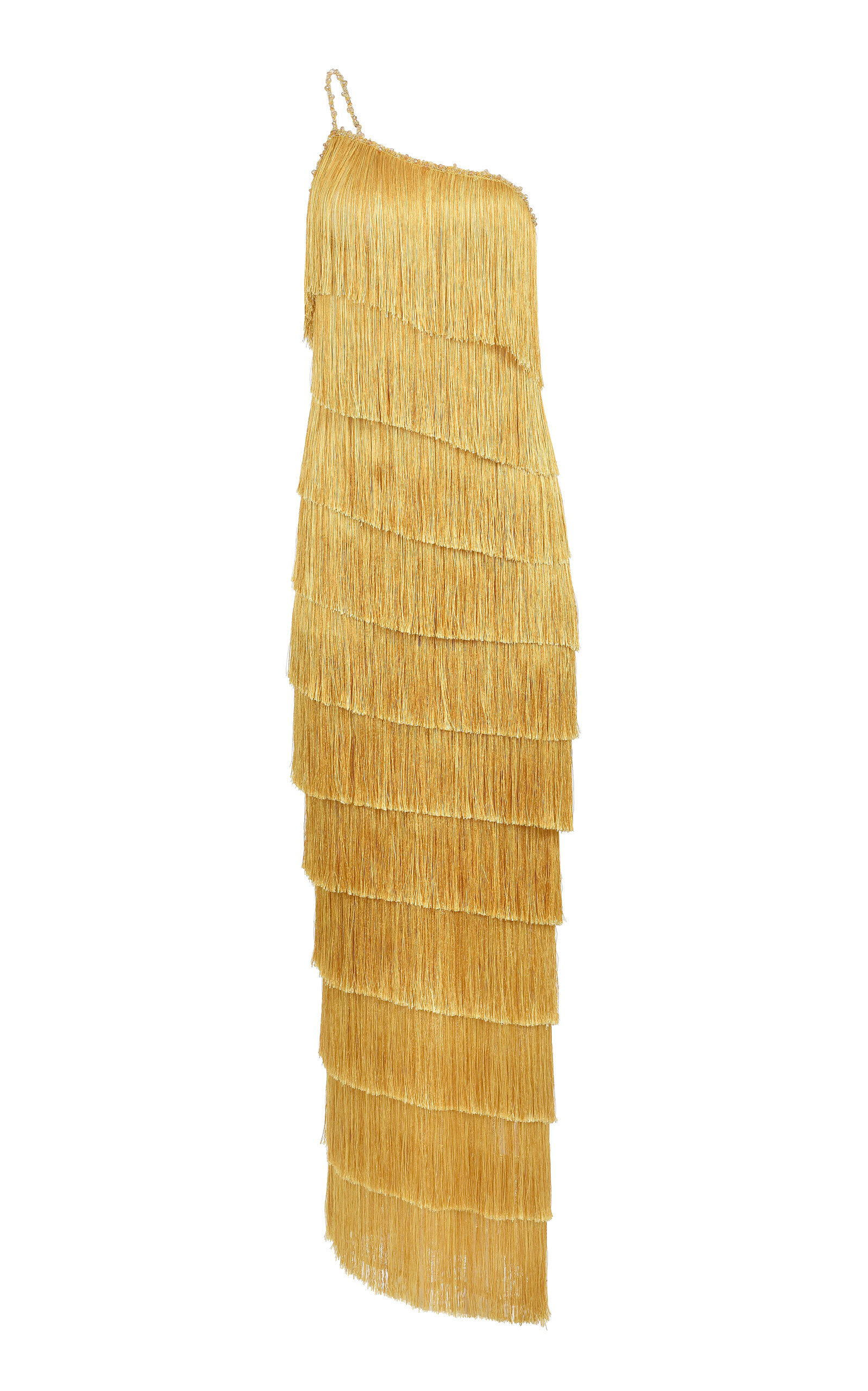 Francesca Miranda Isidora Fringed Silk-Blend Maxi Dress