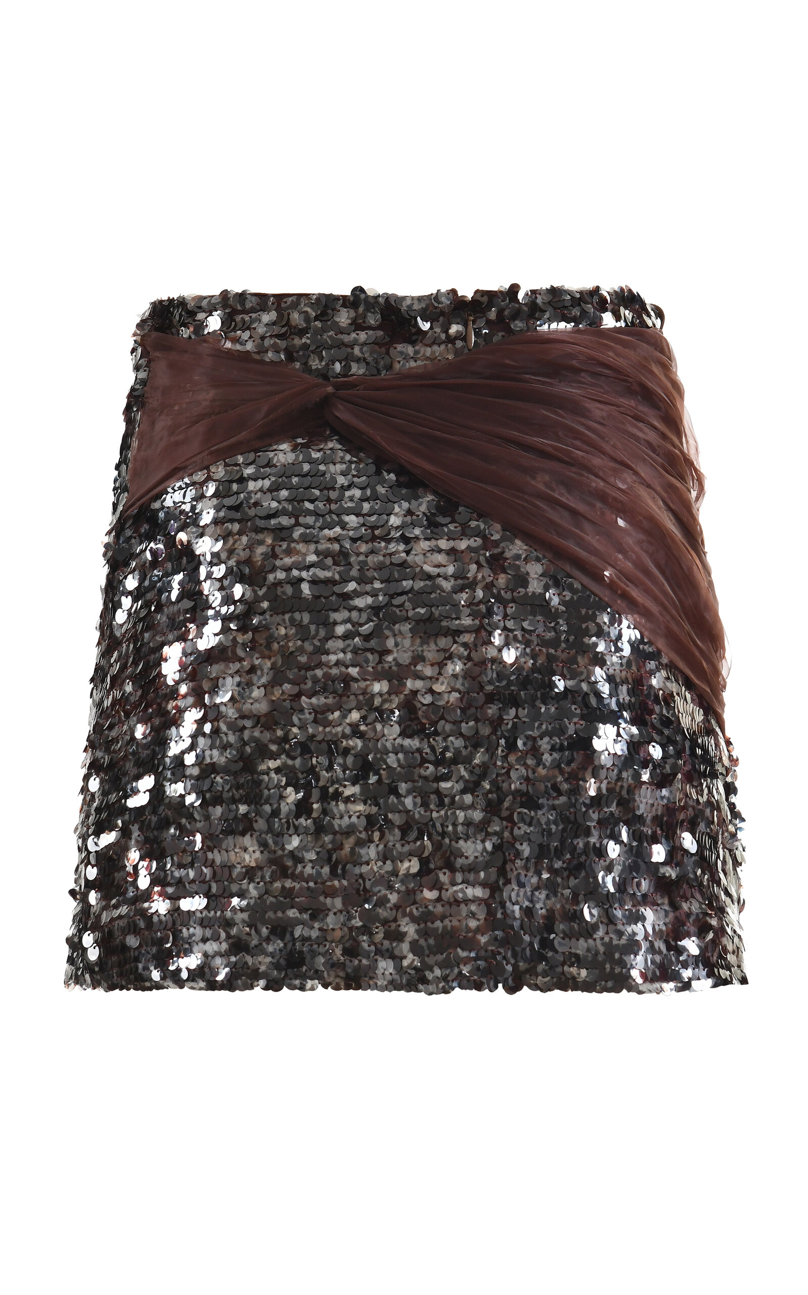 Francesca Miranda Dark Crystals Sequin Silk Mini Skirt