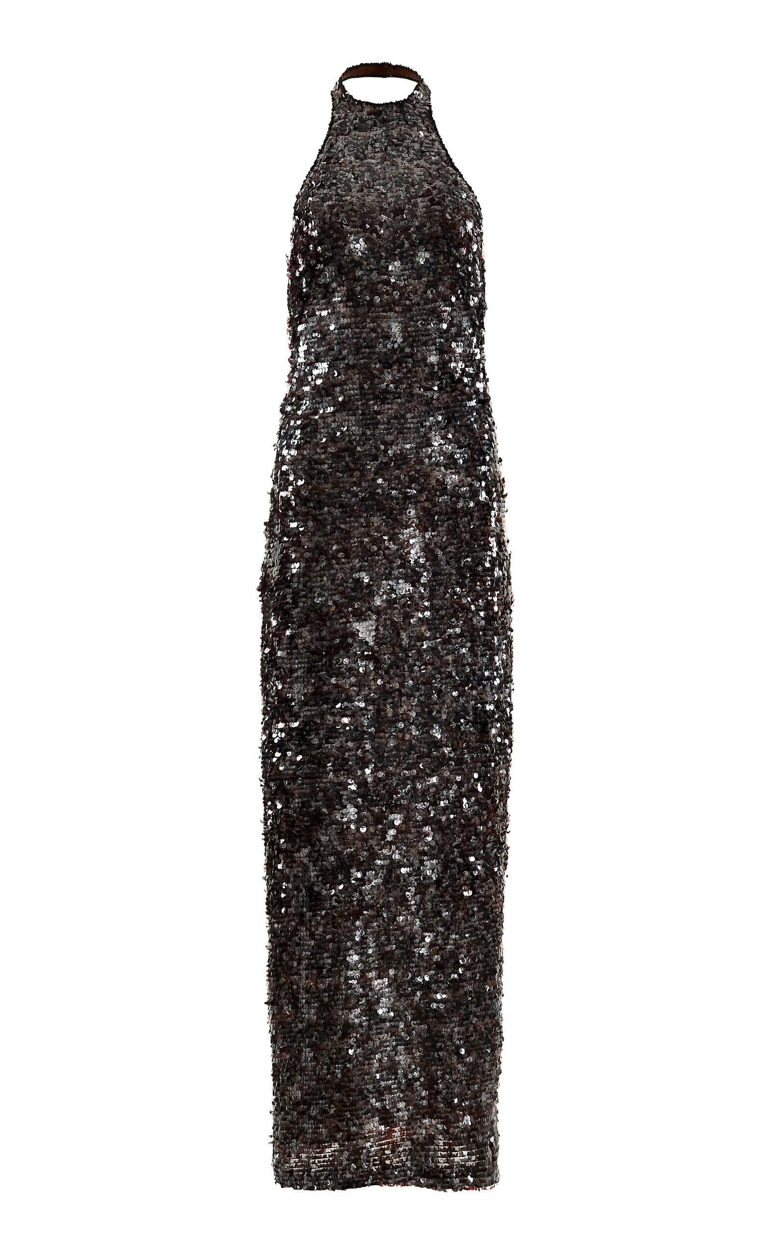 Flames Sequins Silk Maxi Dress