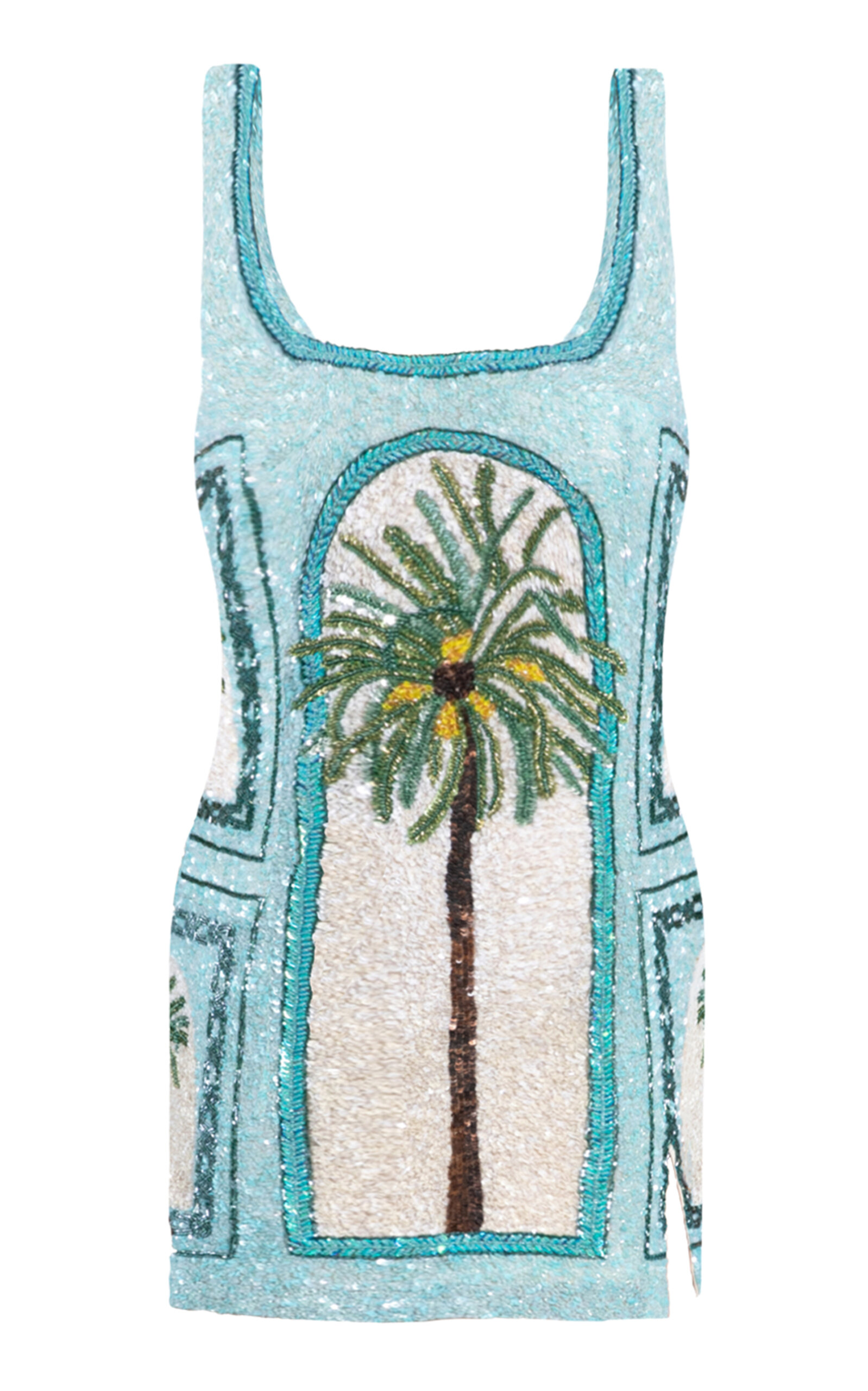 La Fuori Palm Jumeirah Embroidered Dress - Multi - XXS