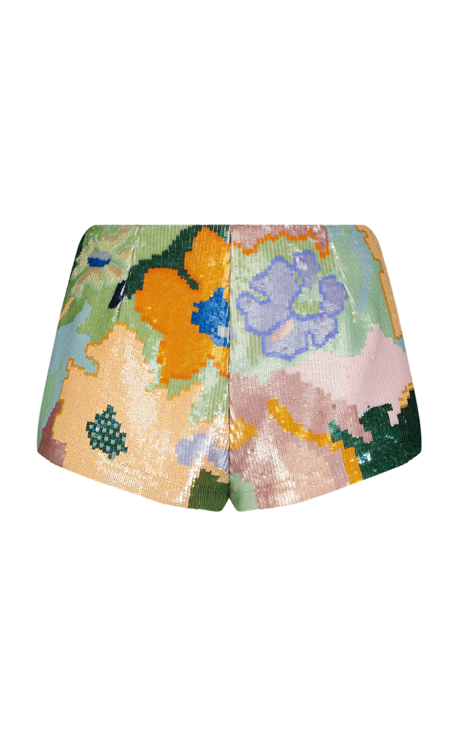 La Fuori Floral Jacquard Embroidered Shorts